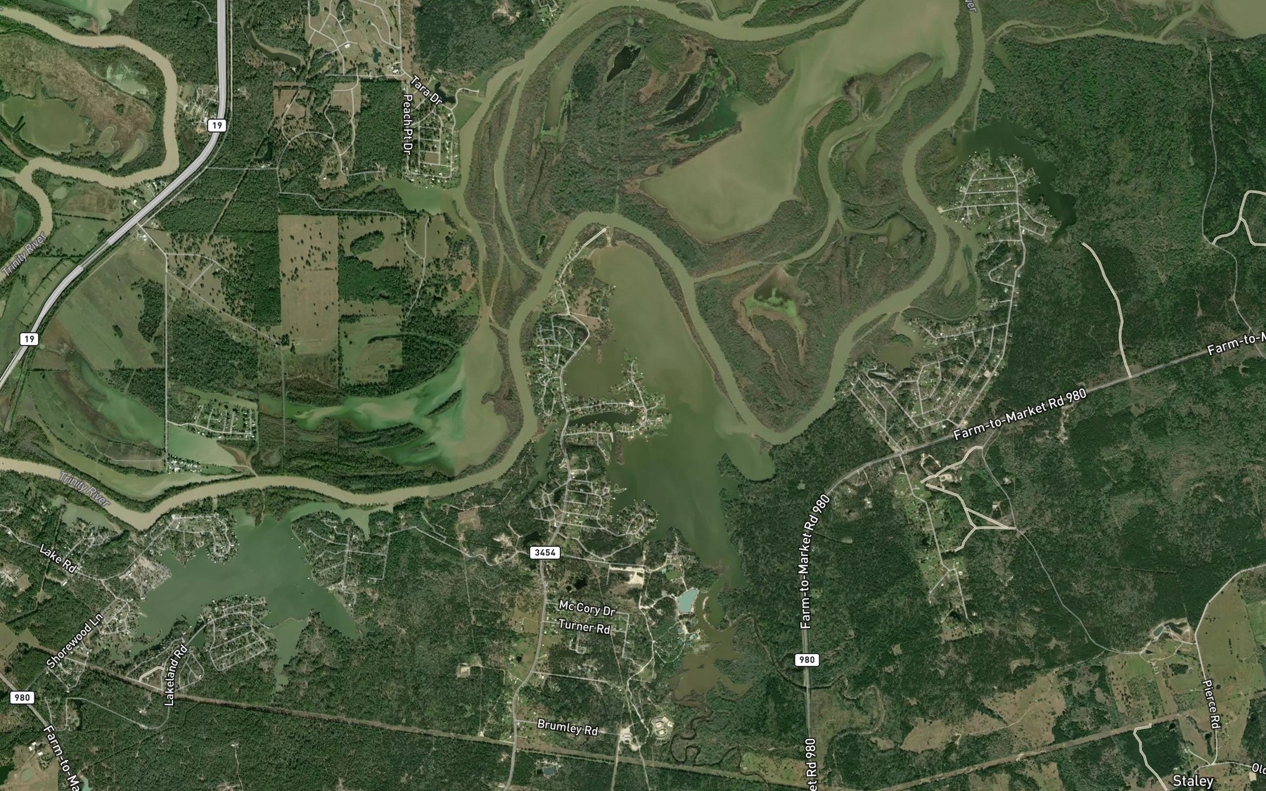 Satellite map of the Black Lake