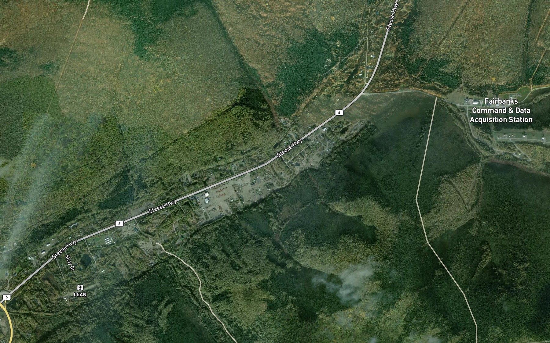 Satellite map of the Gold Run