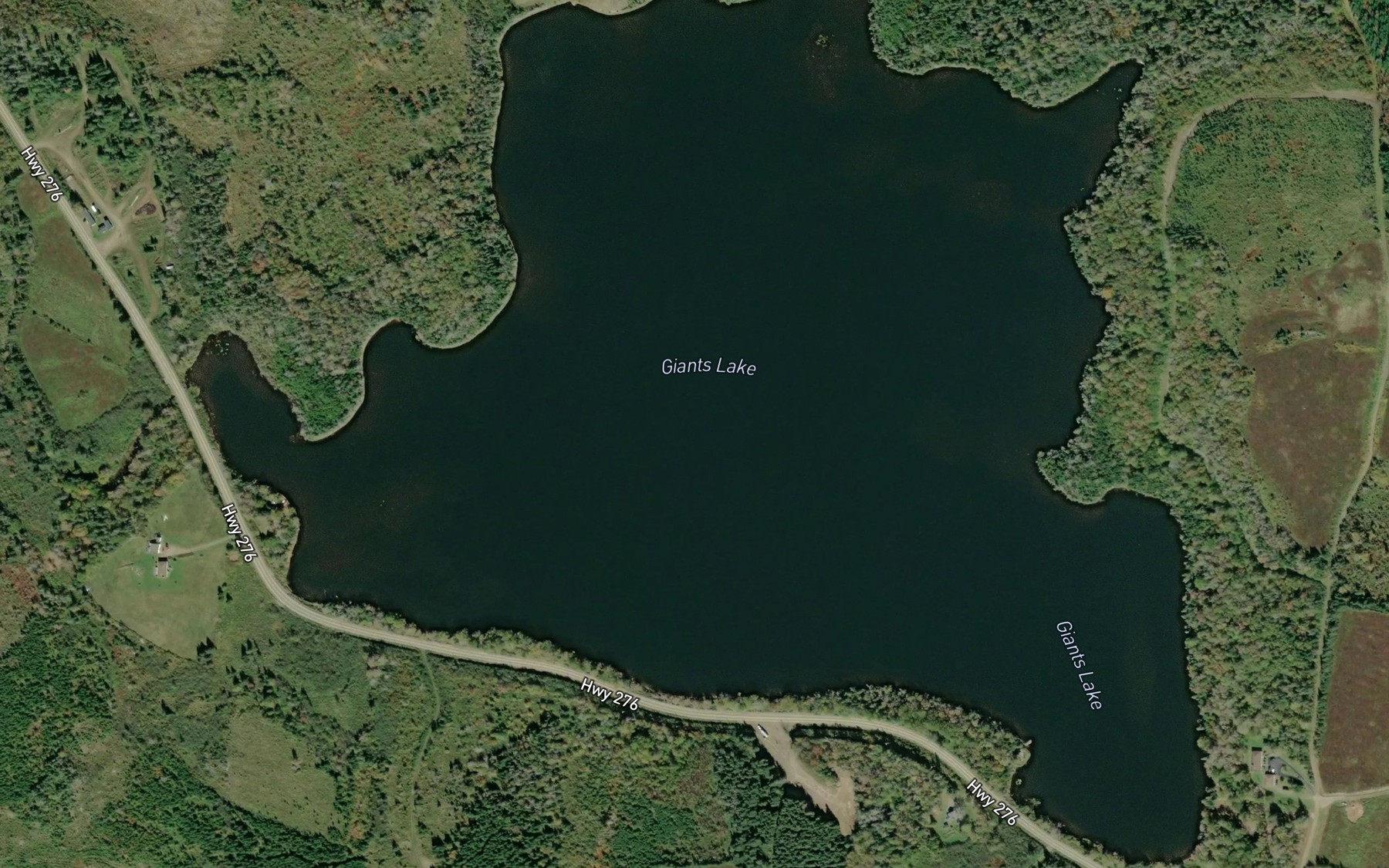 Satellite map of the Giants Lake