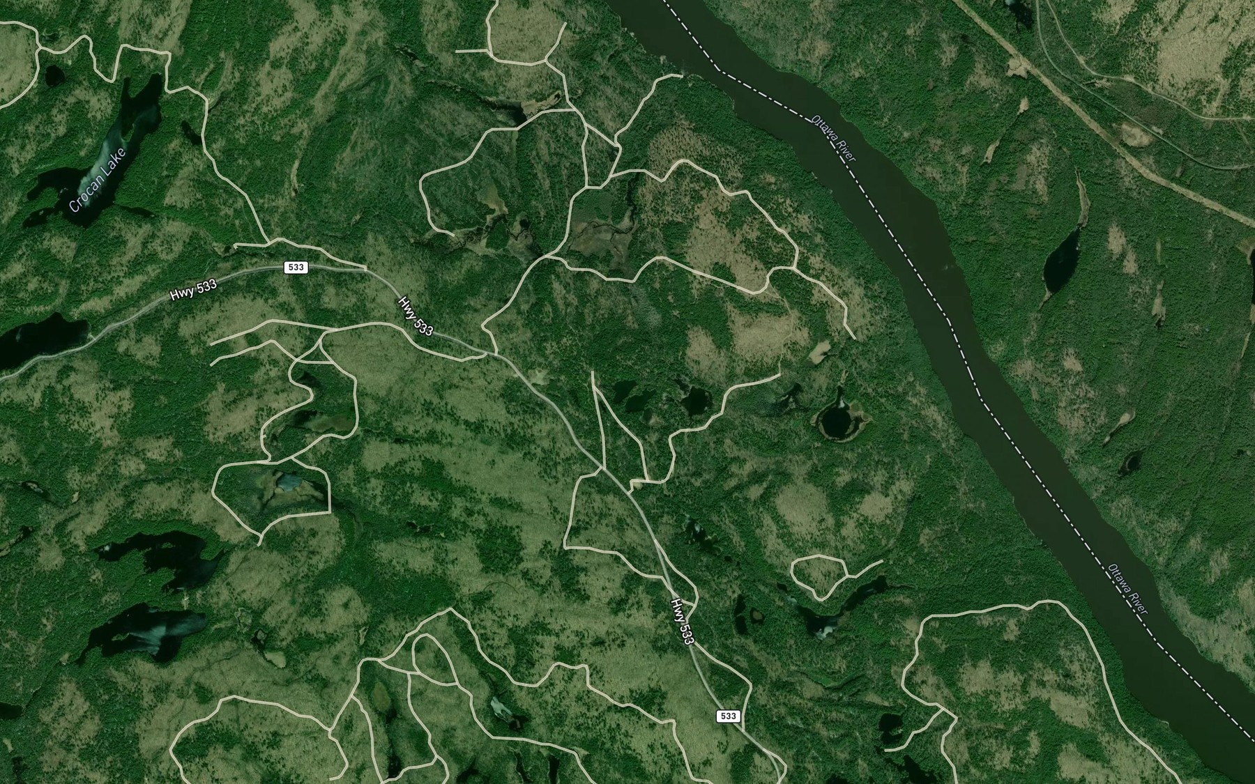 Satellite map of the Welk Lakes