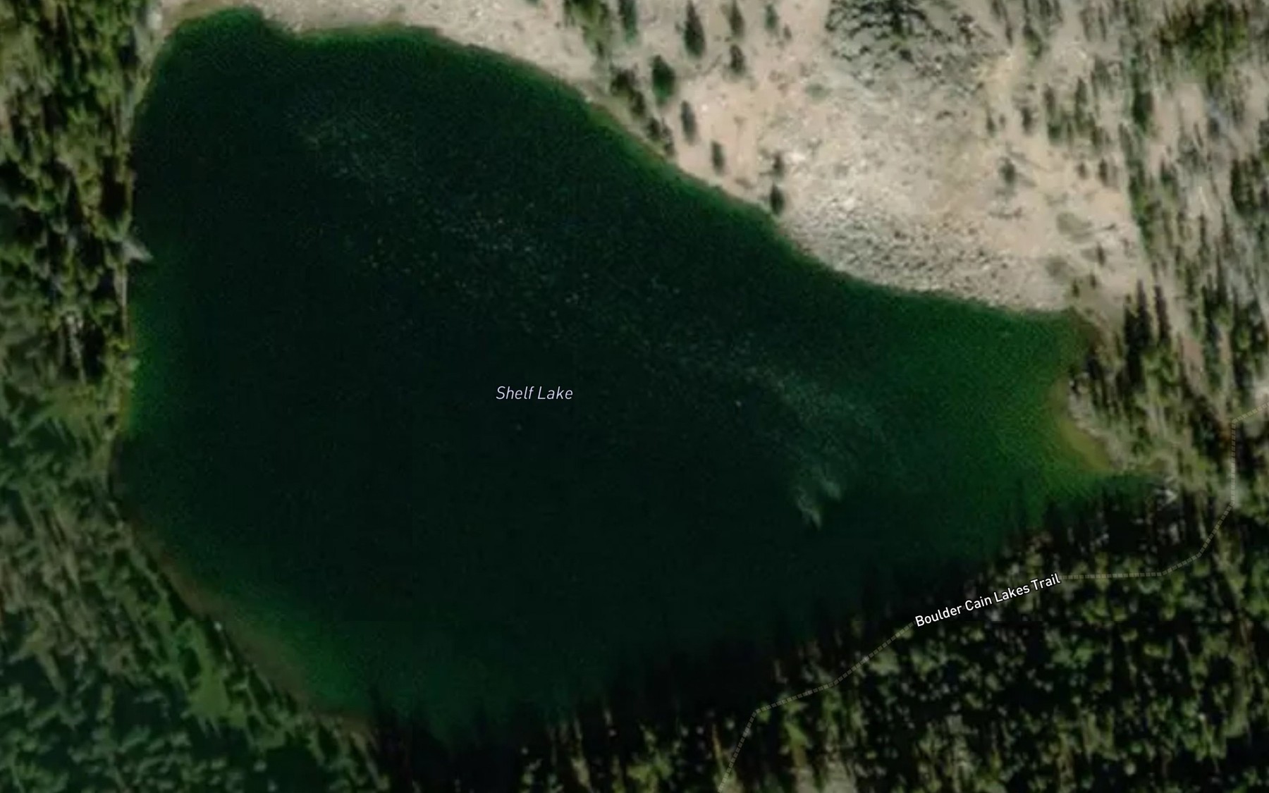 Satellite map of the Shelf Lake