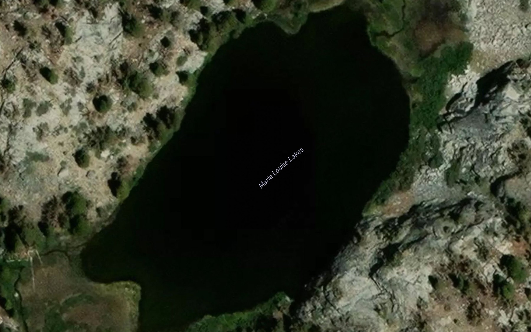 Satellite map of the Marie Louise Lakes