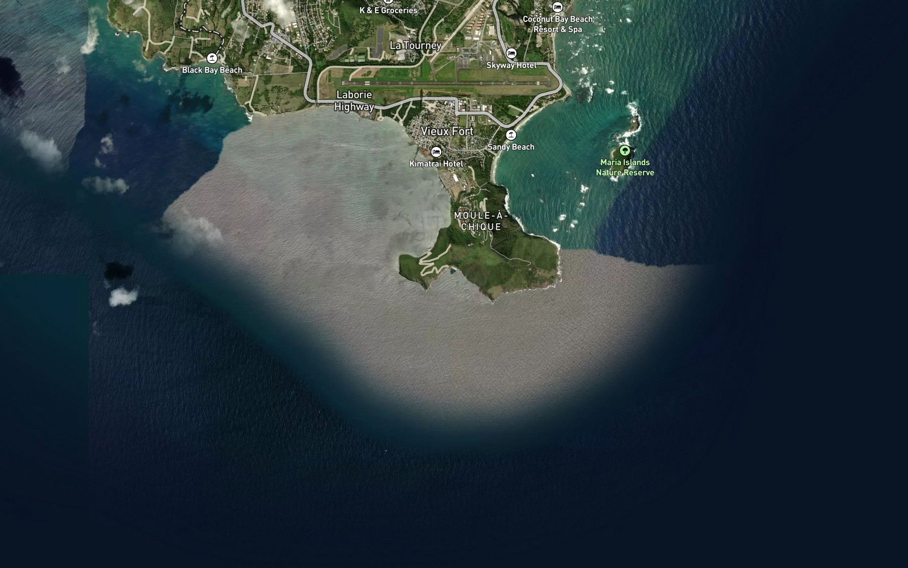 Satellite map of the Anse Gallette