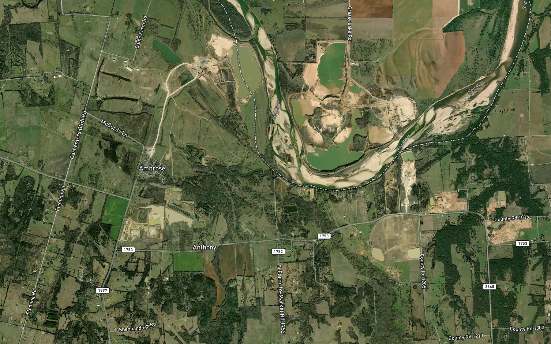 Satellite map of the Sand Creek