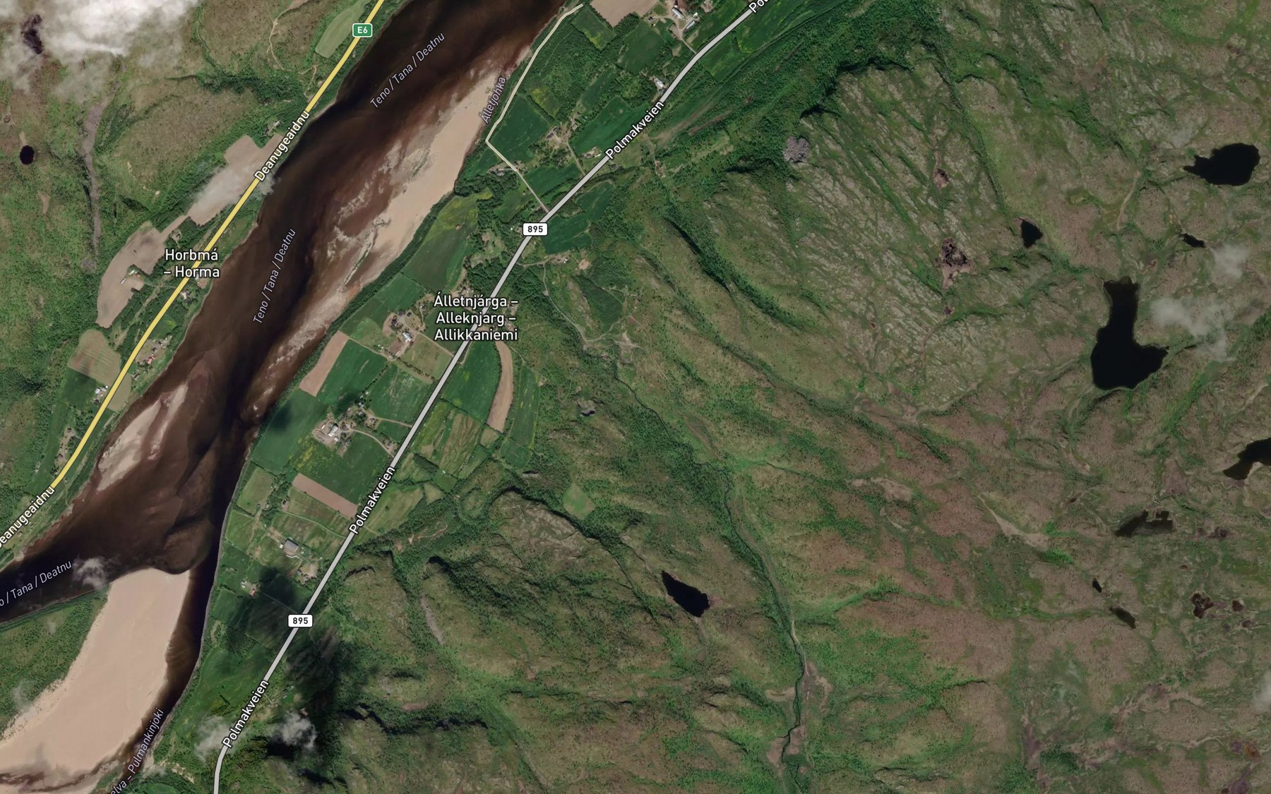 Satellite map of the Alletjohka