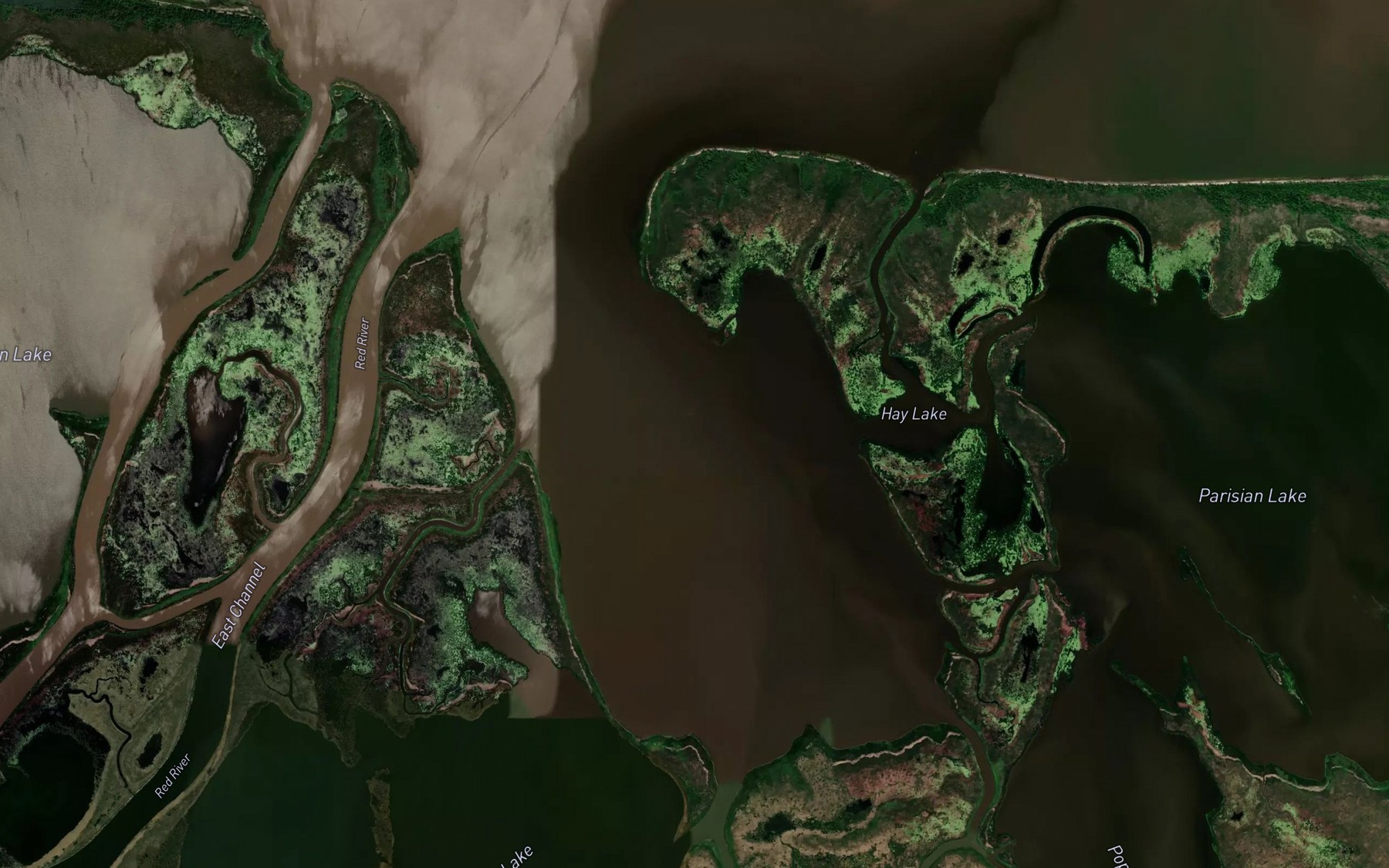 Satellite map of the Pruden Bay