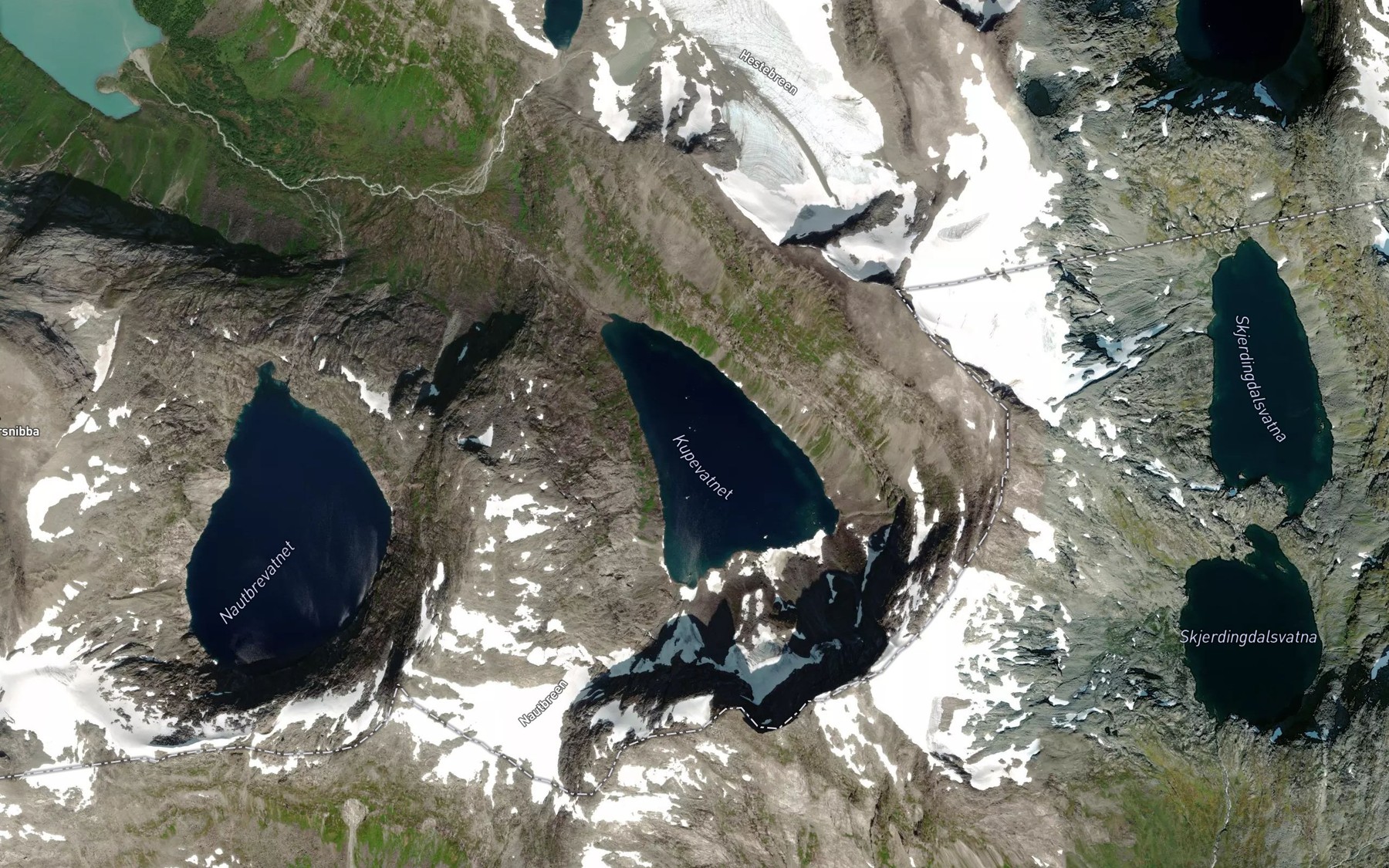 Satellite map of the Kupevatnet