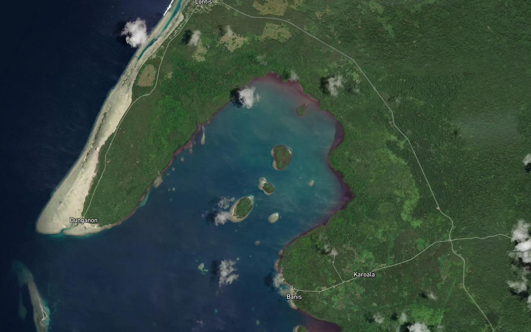 Satellite map of the Tanagole Bay
