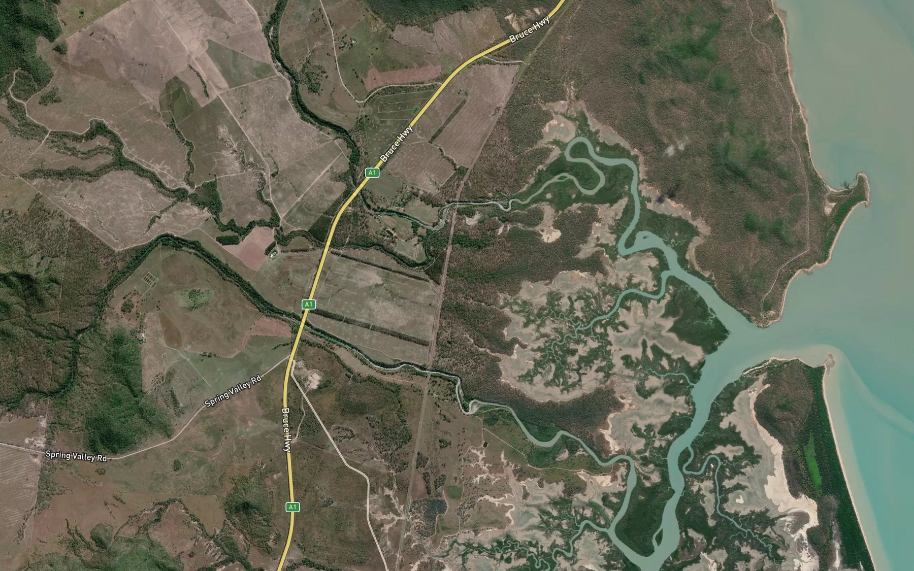 Satellite map of the Cattle Creek
