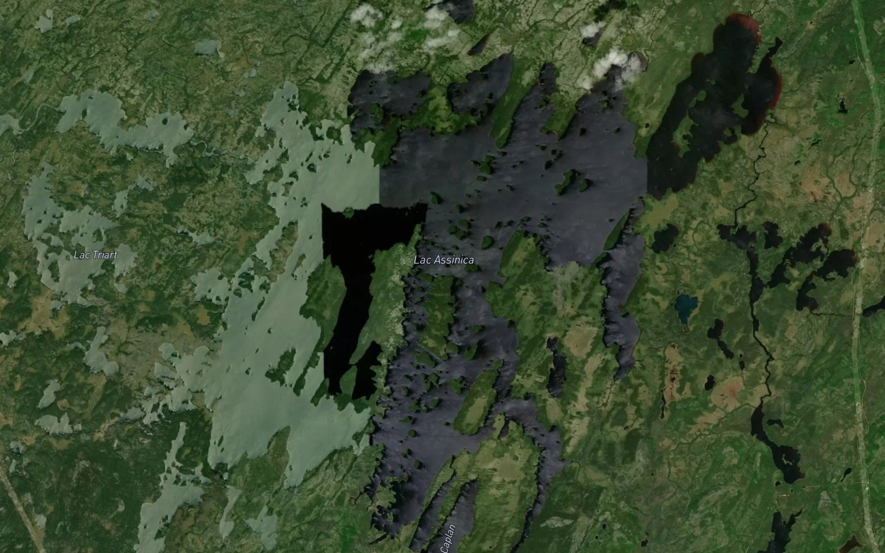 Satellite map of the Lac Assinica