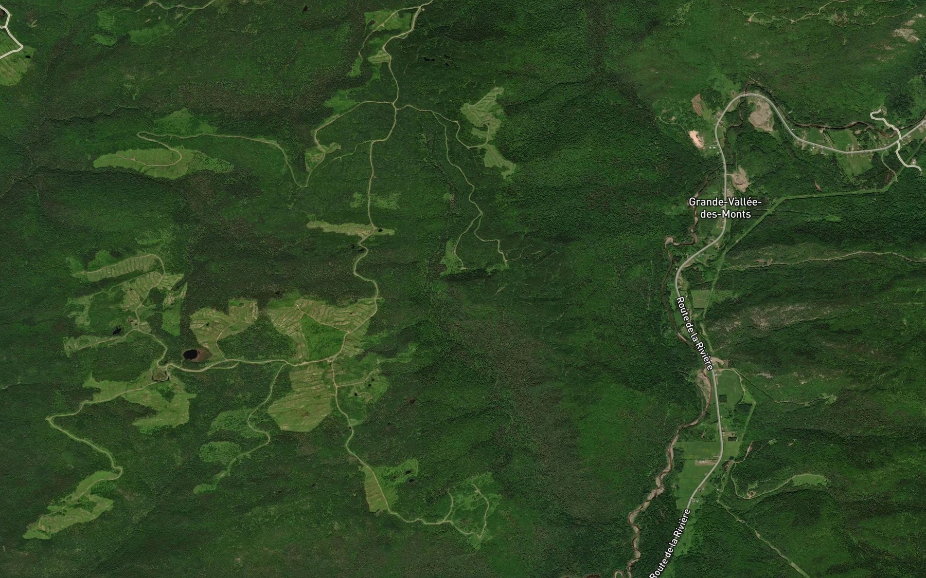 Satellite map of the Coulee Cachee