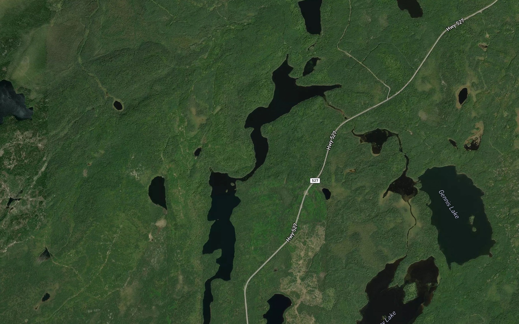 Satellite map of the Upper Wabikon Lake