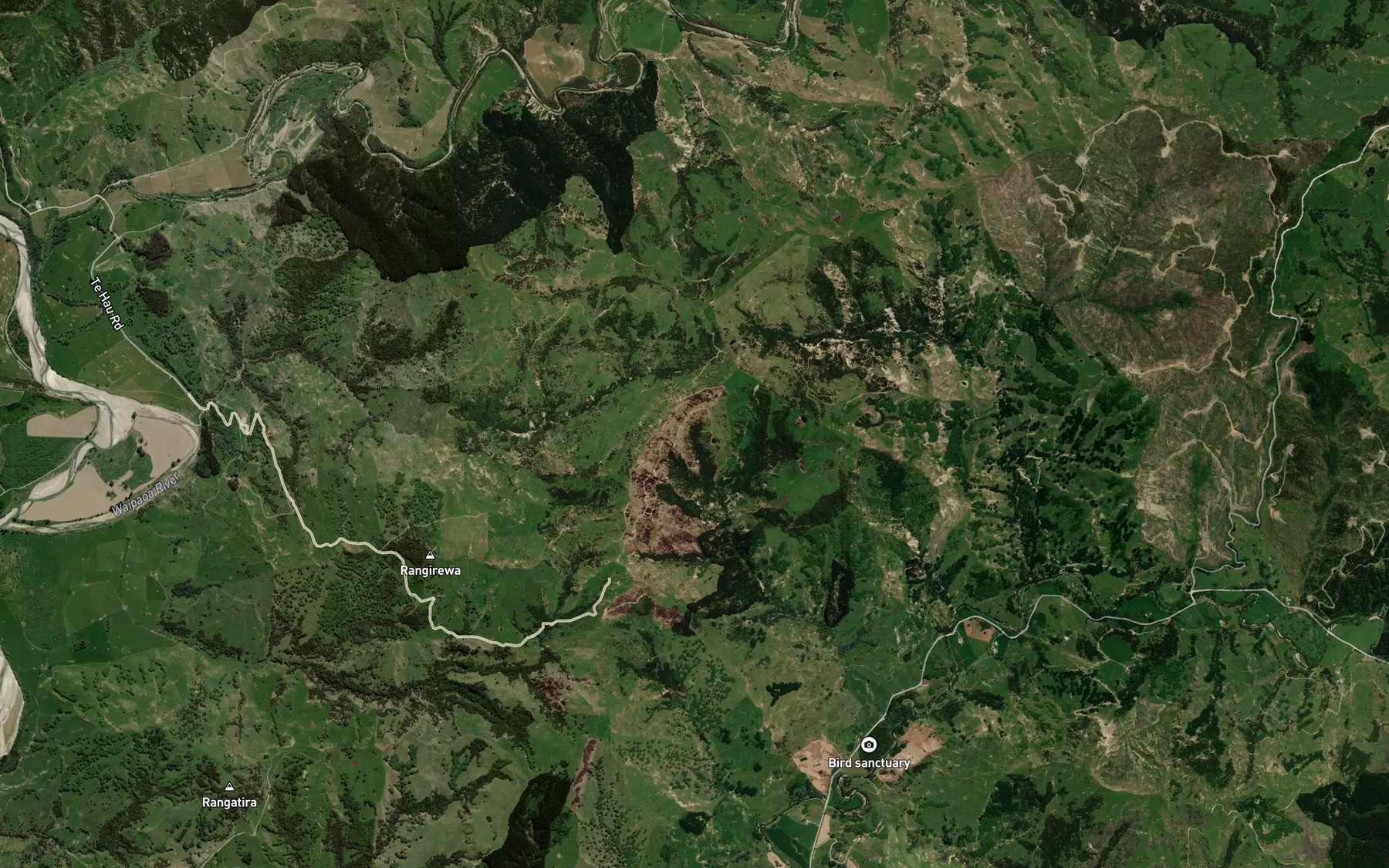 Satellite map of the Makotukutuku Stream