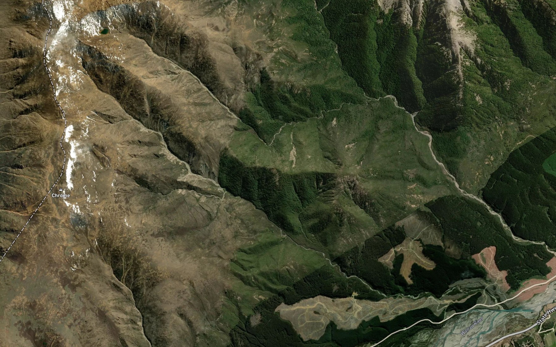 Satellite map of the Chrome Stream