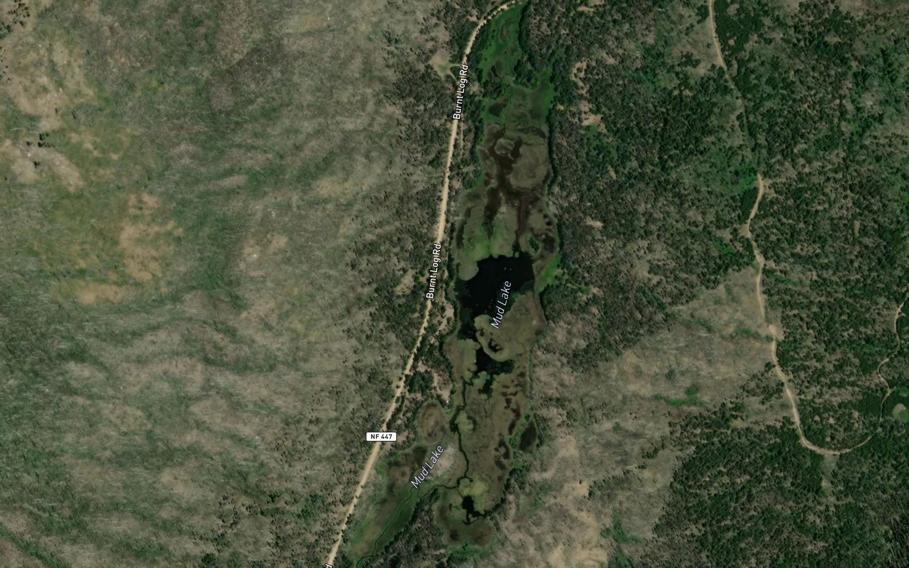 Satellite map of the Mud Lake