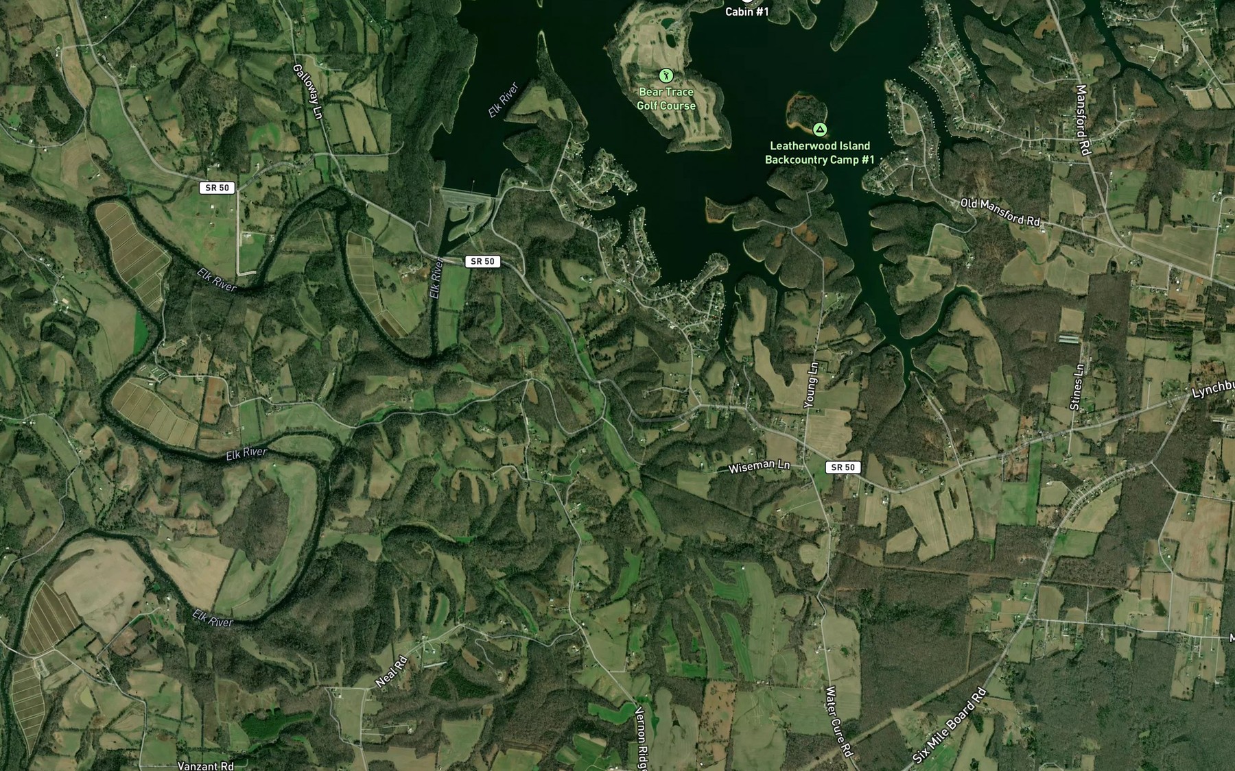 Satellite map of the Harmony Spring