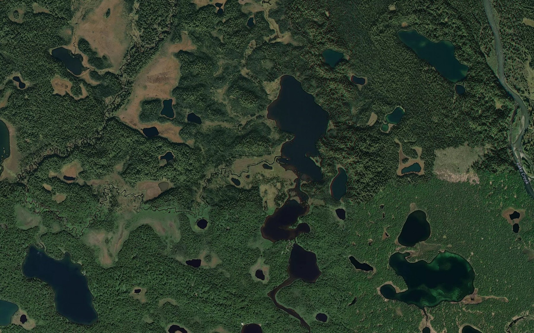 Satellite map of the Fish Lakes