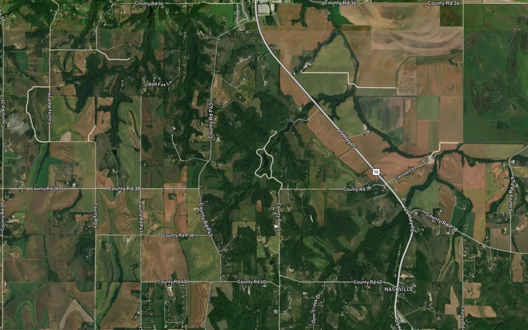 Satellite map of the Nelson Reservoir