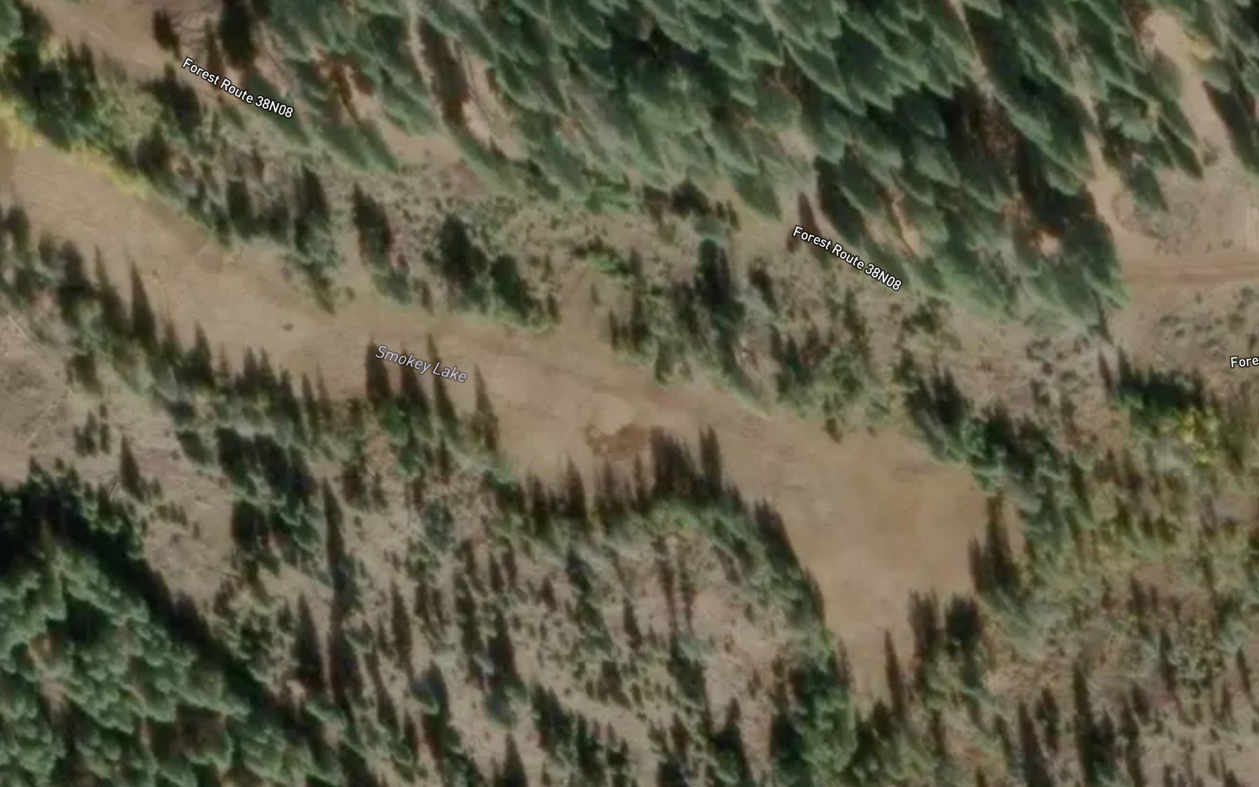 Satellite map of the Smokey Lake