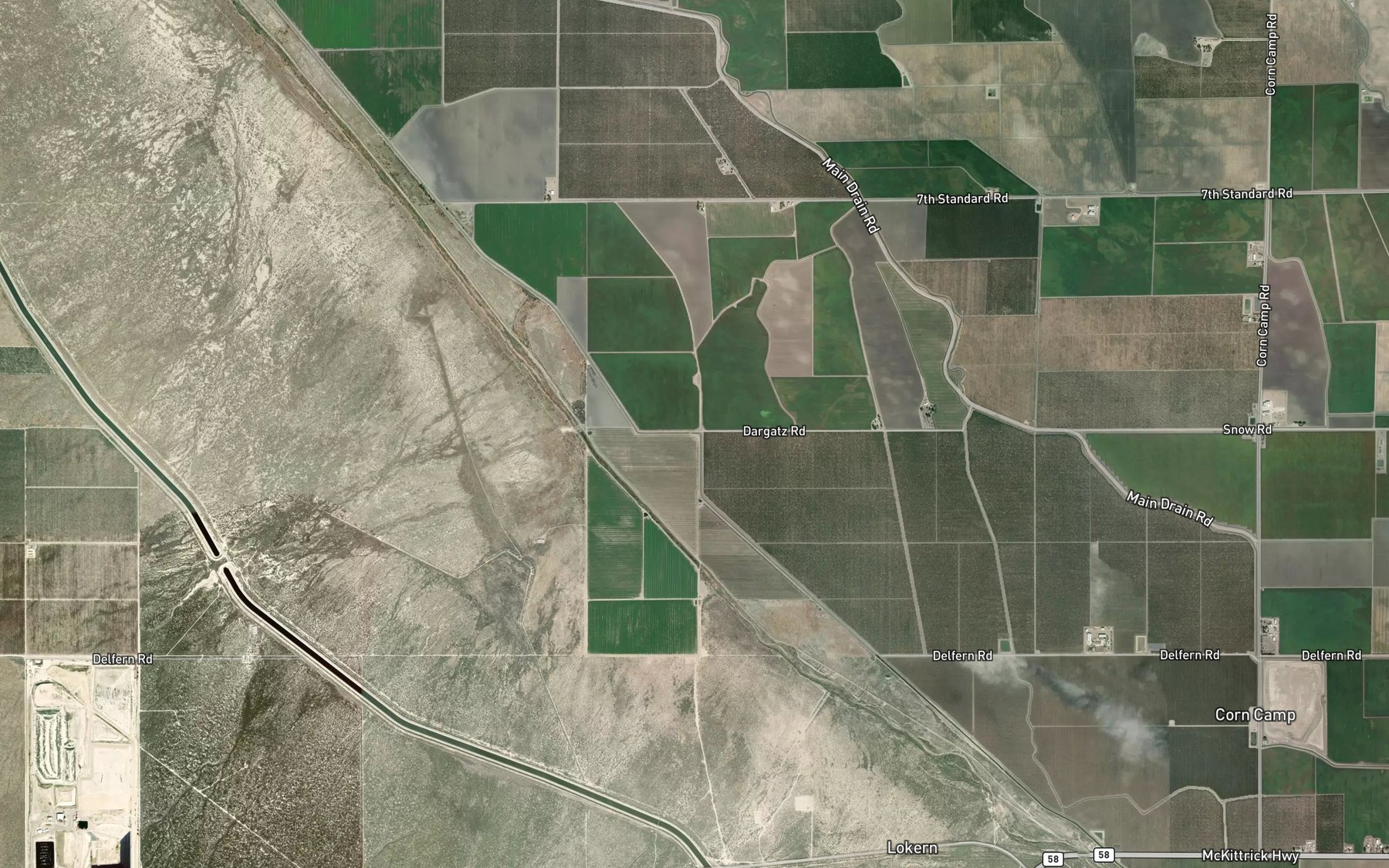 Satellite map of the West Side Canal