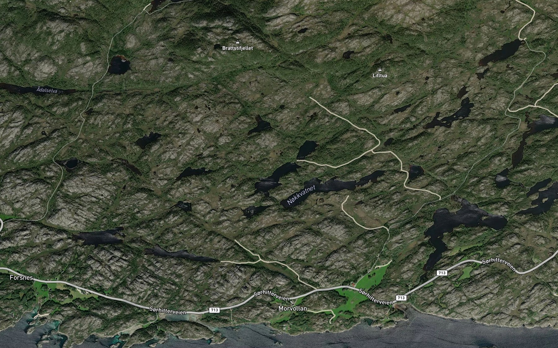 Satellite map of the Smadalsvatna