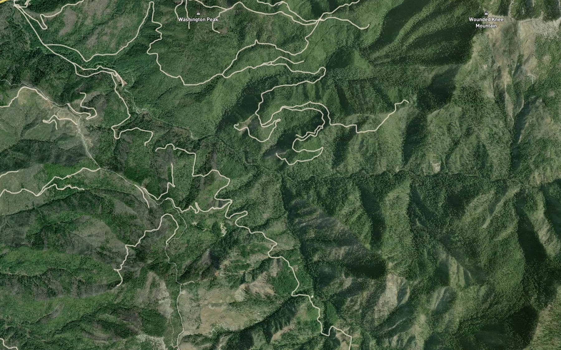 Satellite map of the South Siskiyou Fork