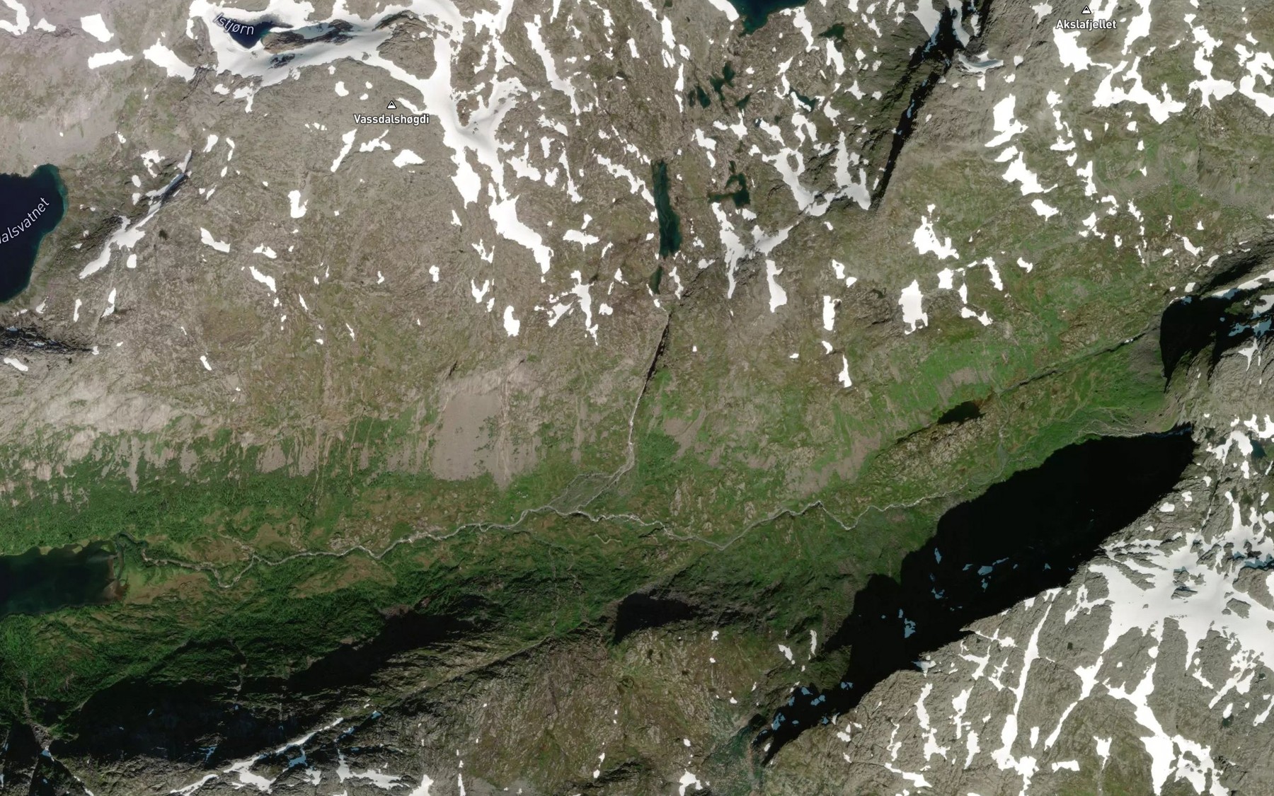 Satellite map of the Birgesdalselvi