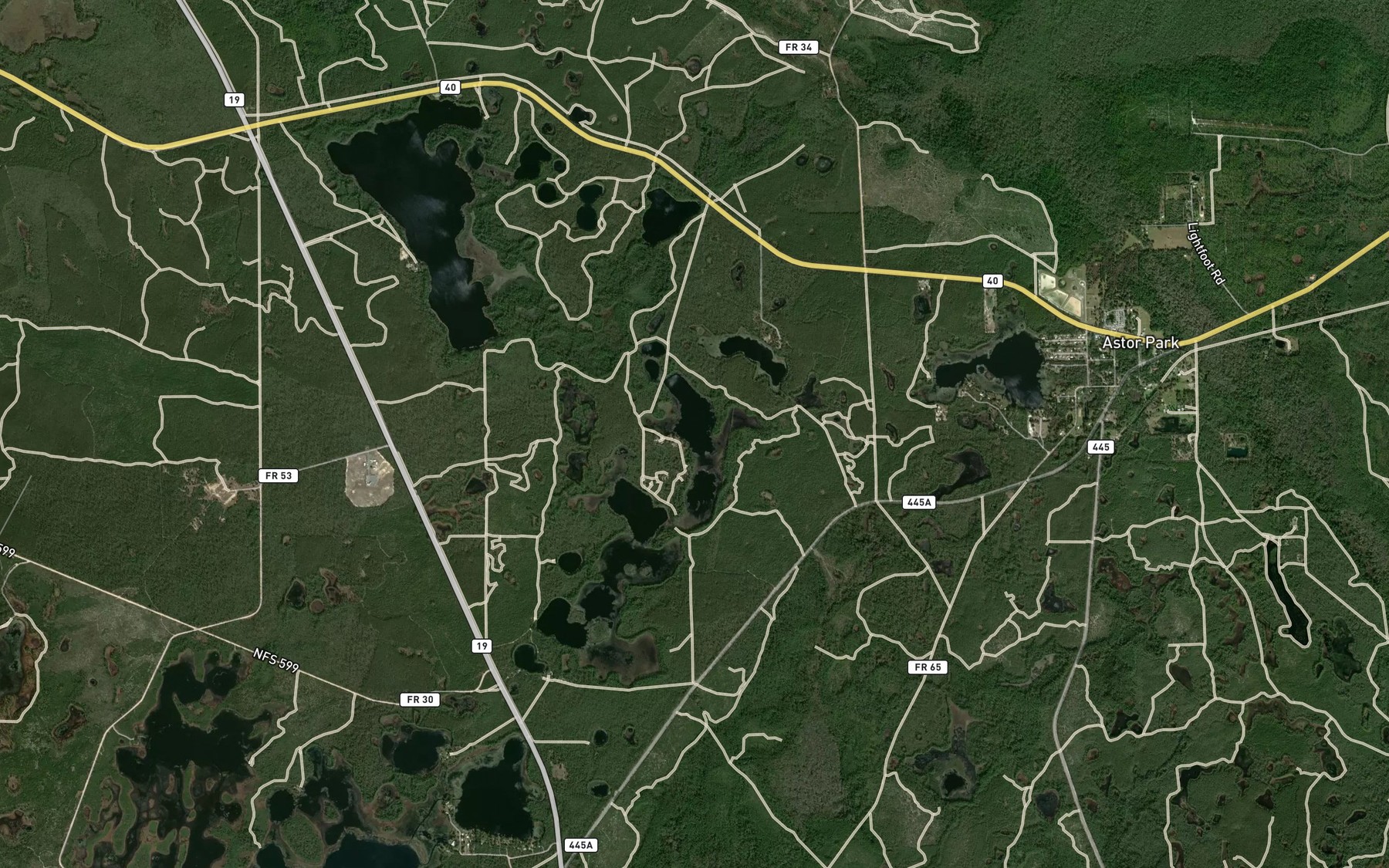 Satellite map of the North Grasshopper Lake