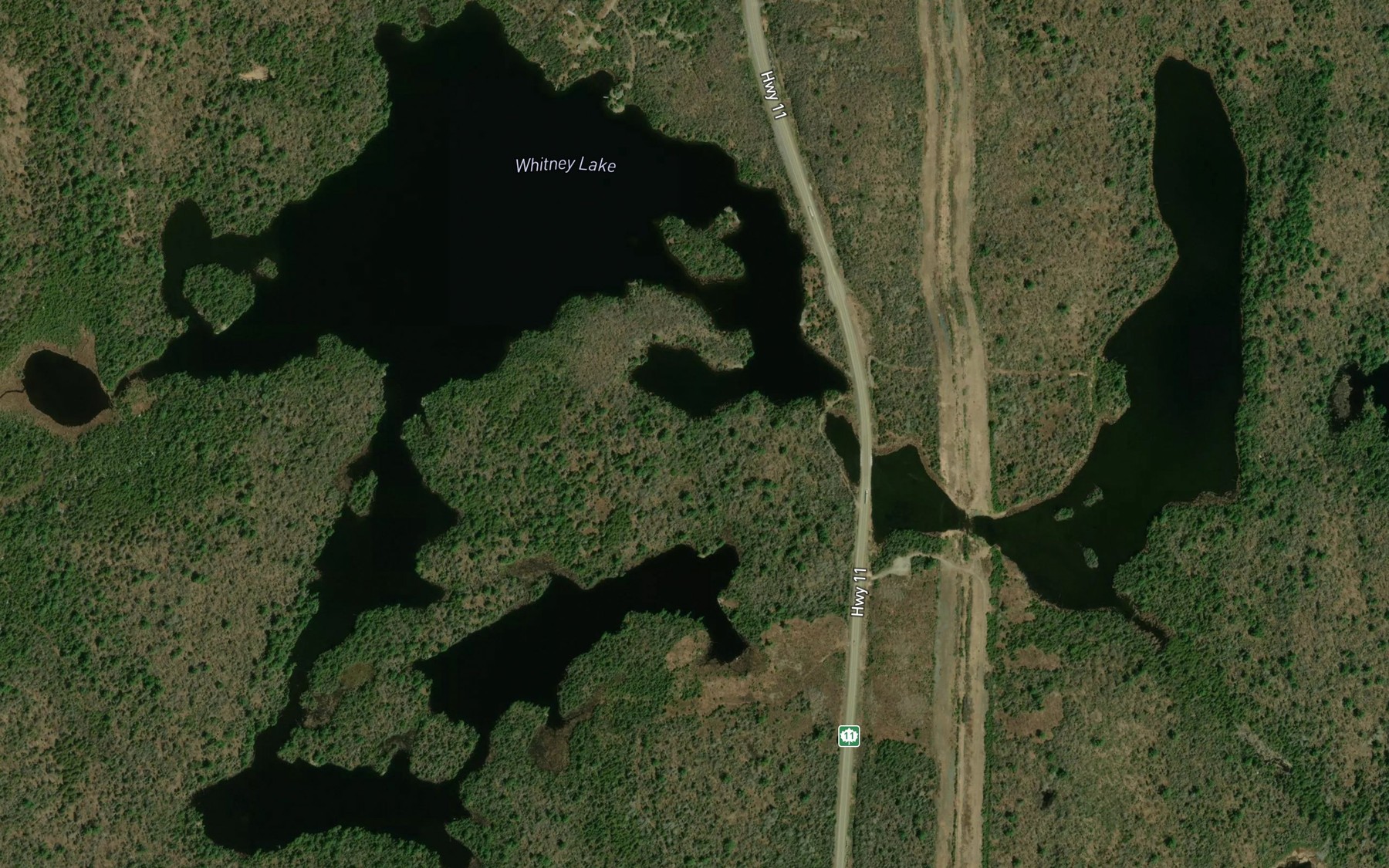 Satellite map of the Whitney Lake