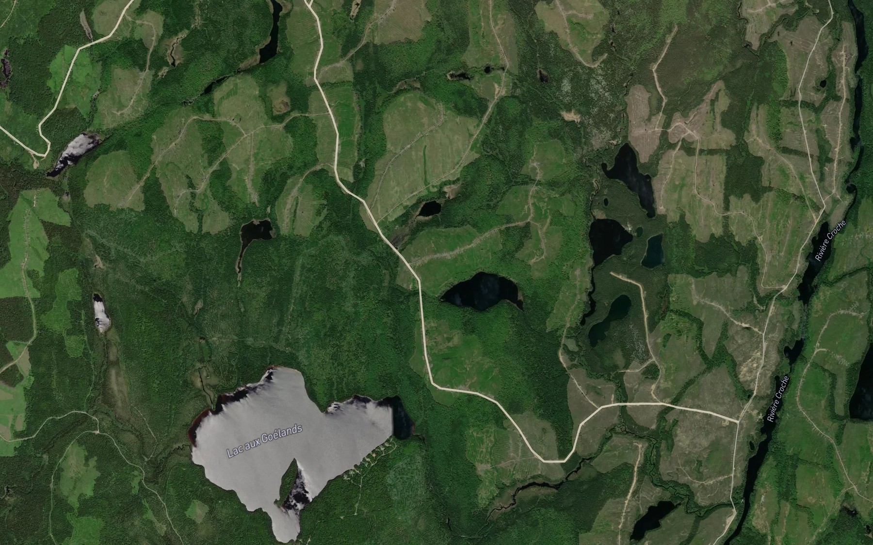 Satellite map of the Lac des Bleuets