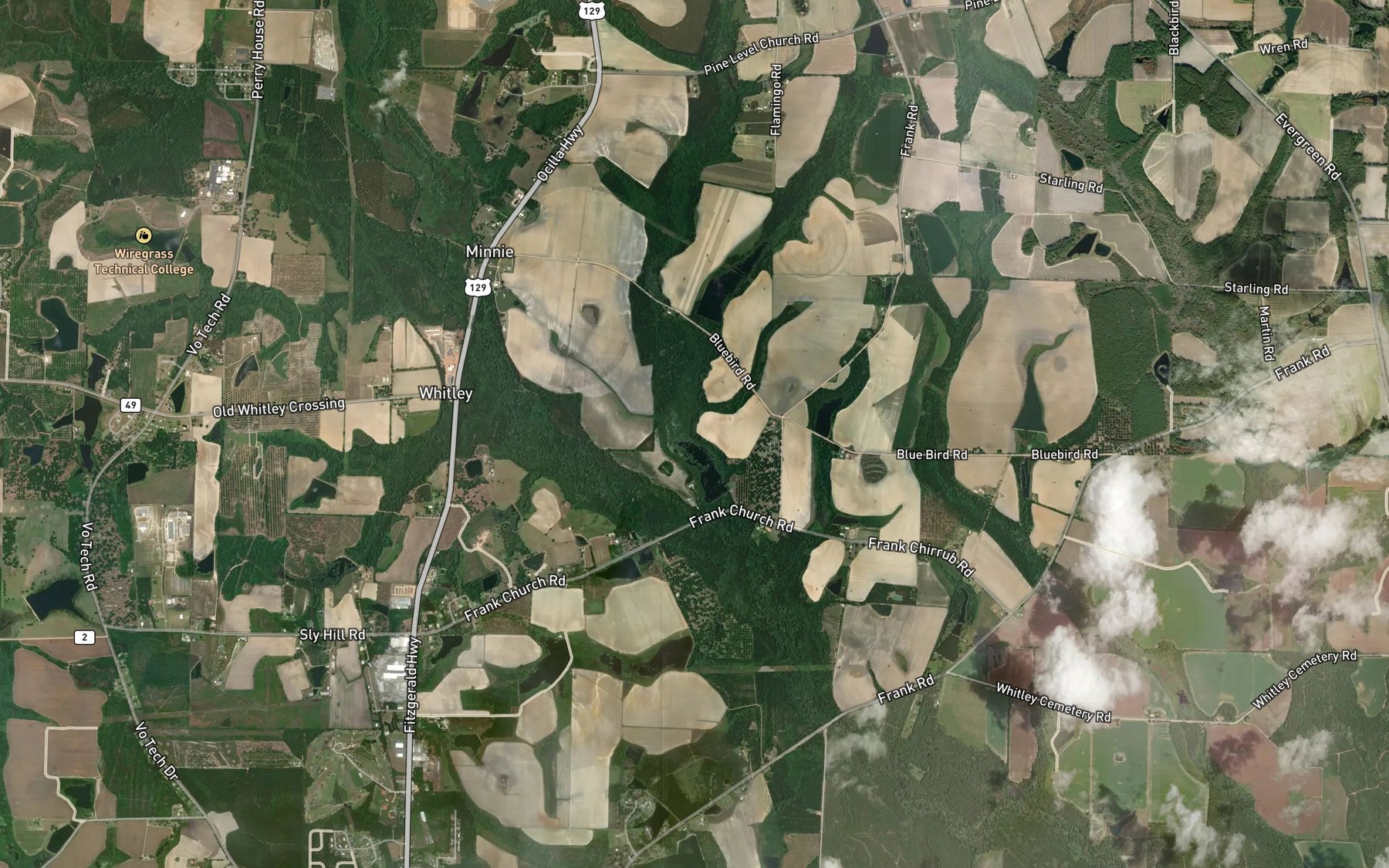 Satellite map of the Sumner Lake
