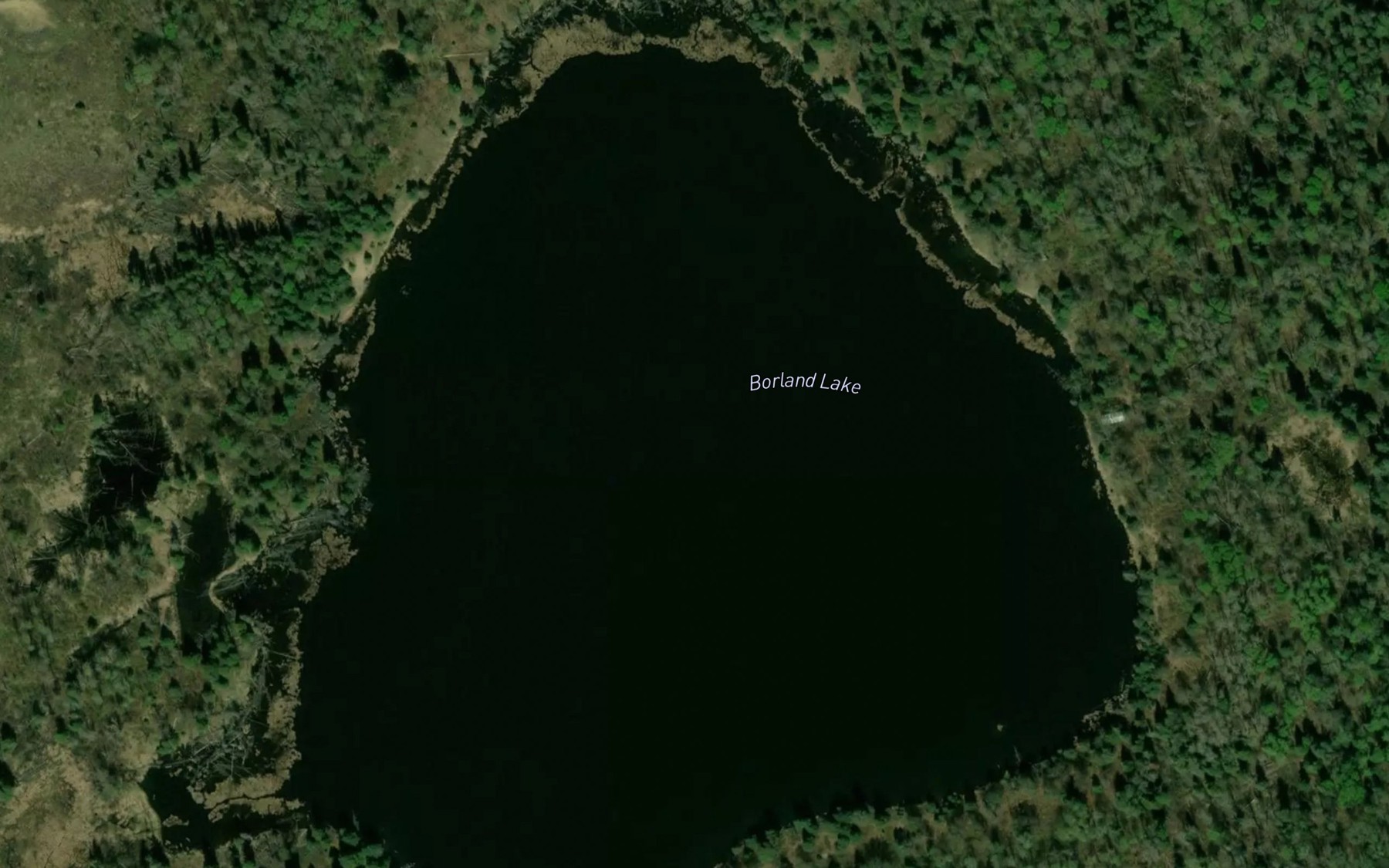 Satellite map of the Borland Lake