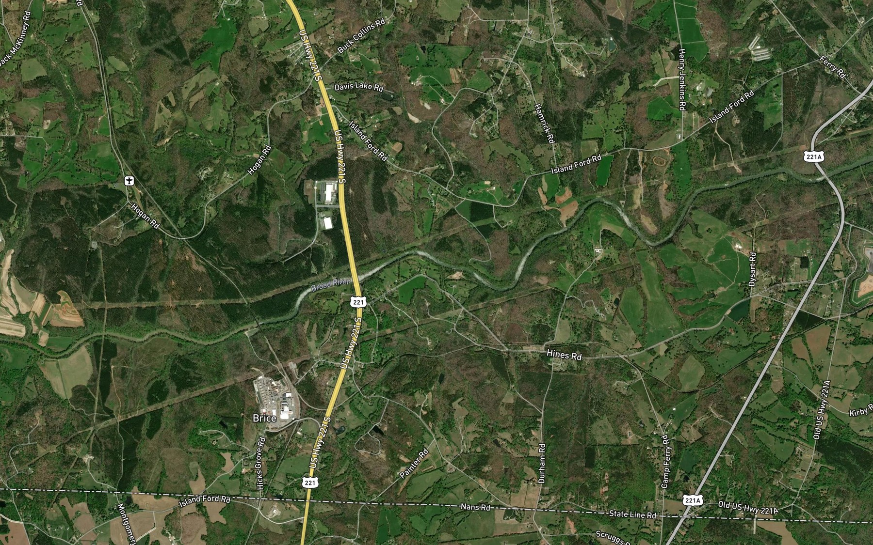 Satellite map of the Big Horse Creek