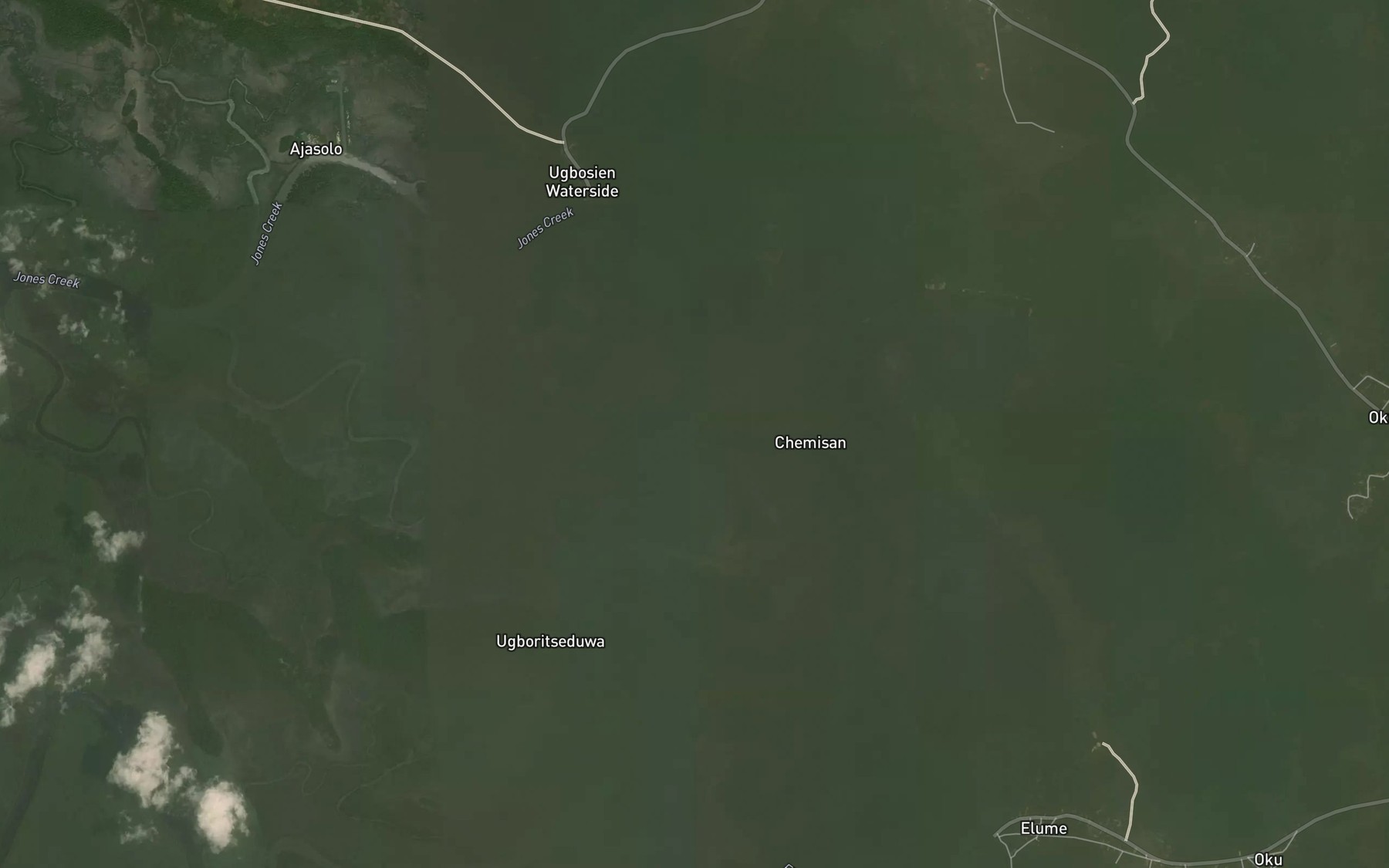 Satellite map of the Okokporo Creek