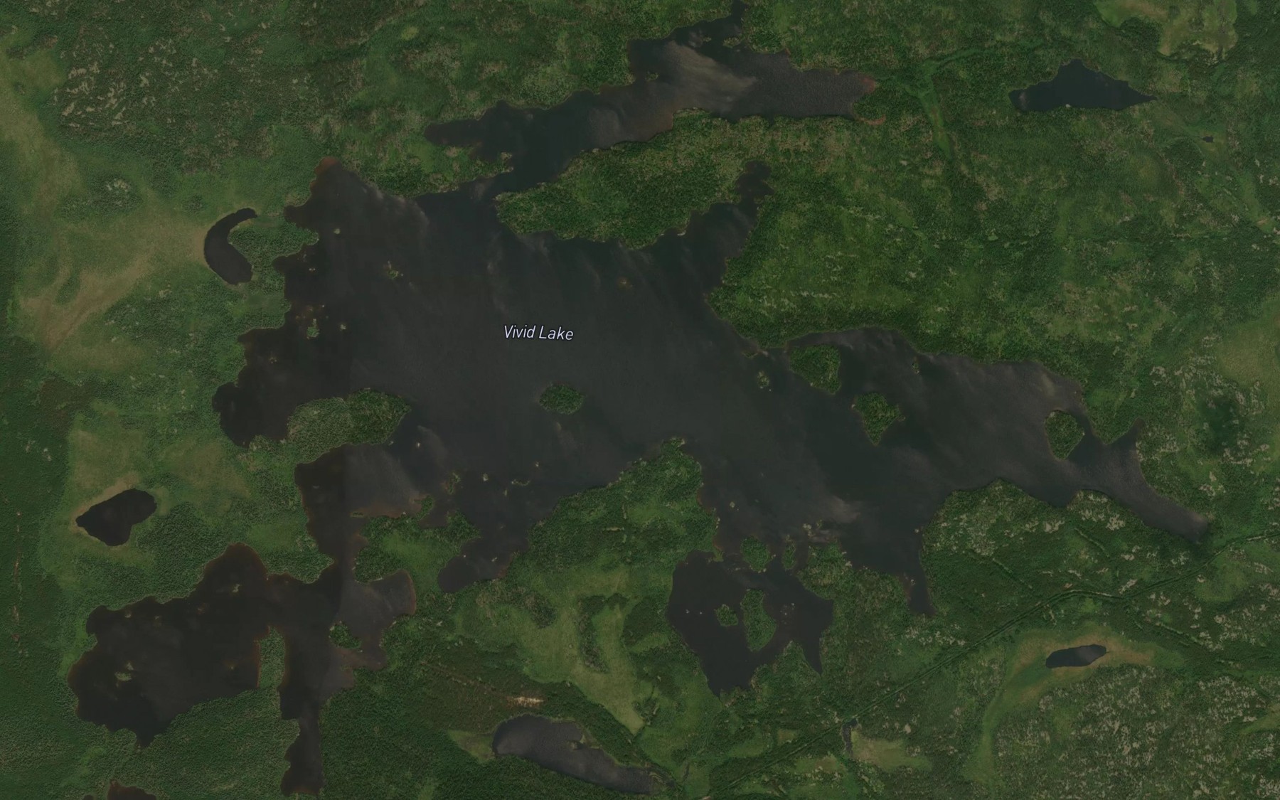 Satellite map of the Vivid Lake