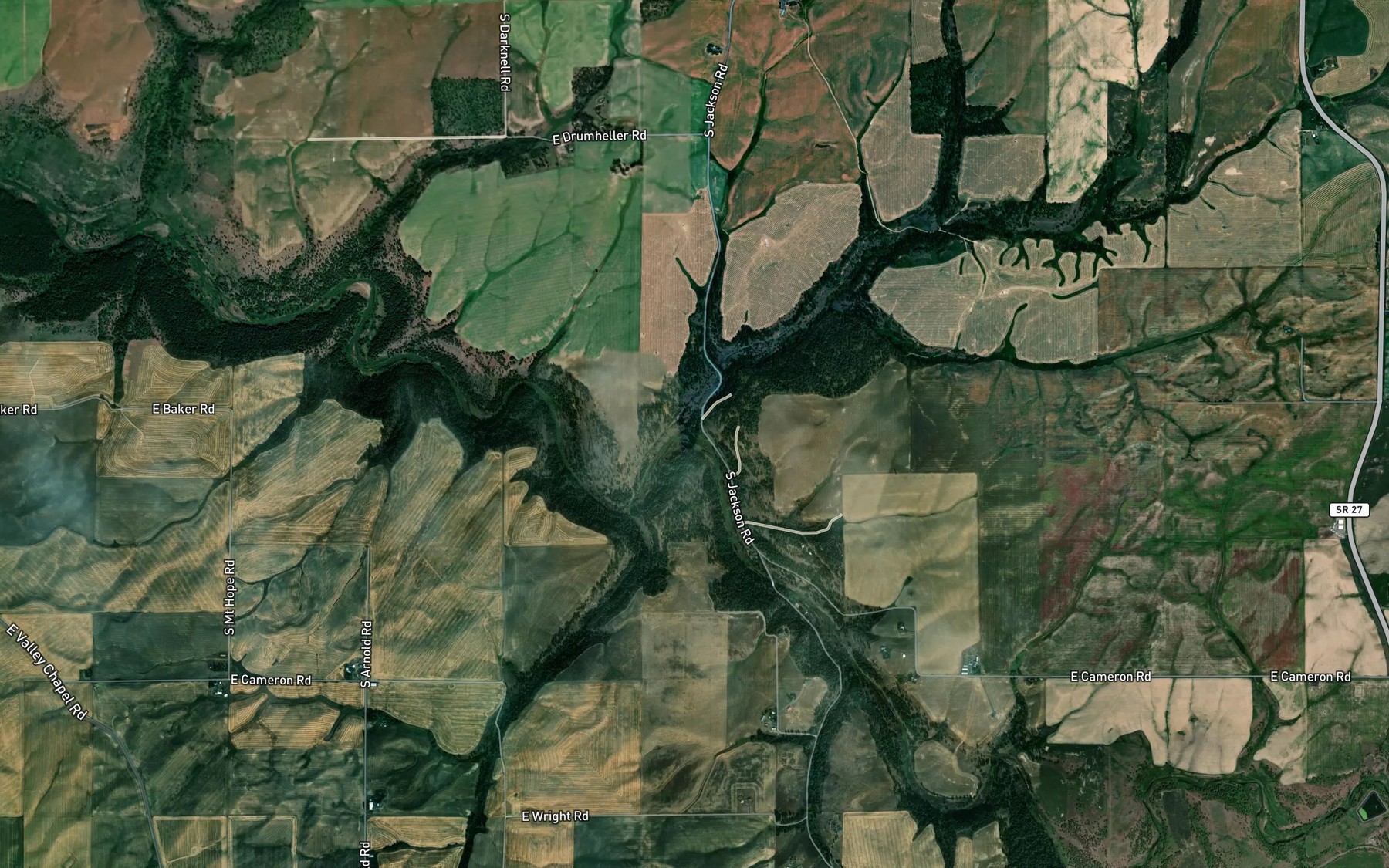 Satellite map of the Ochlare Creek