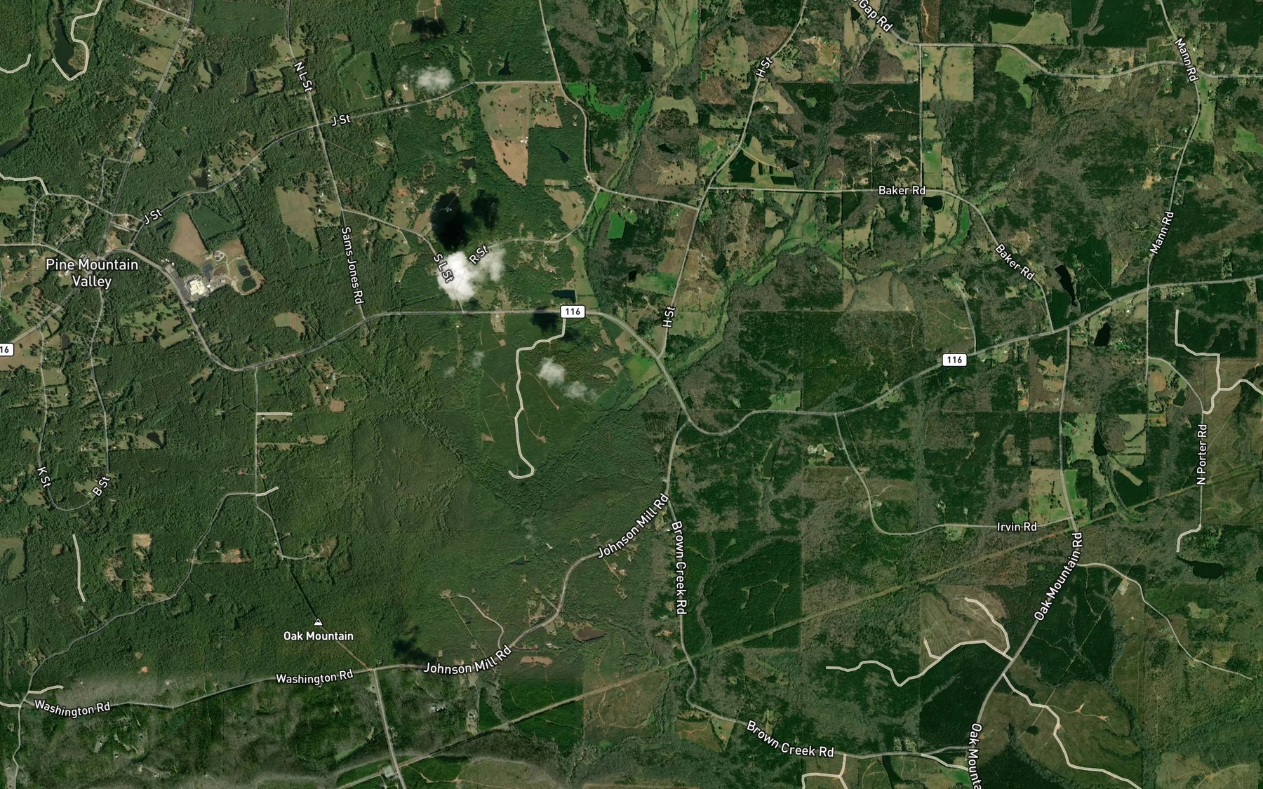 Satellite map of the Bethlehem Creek