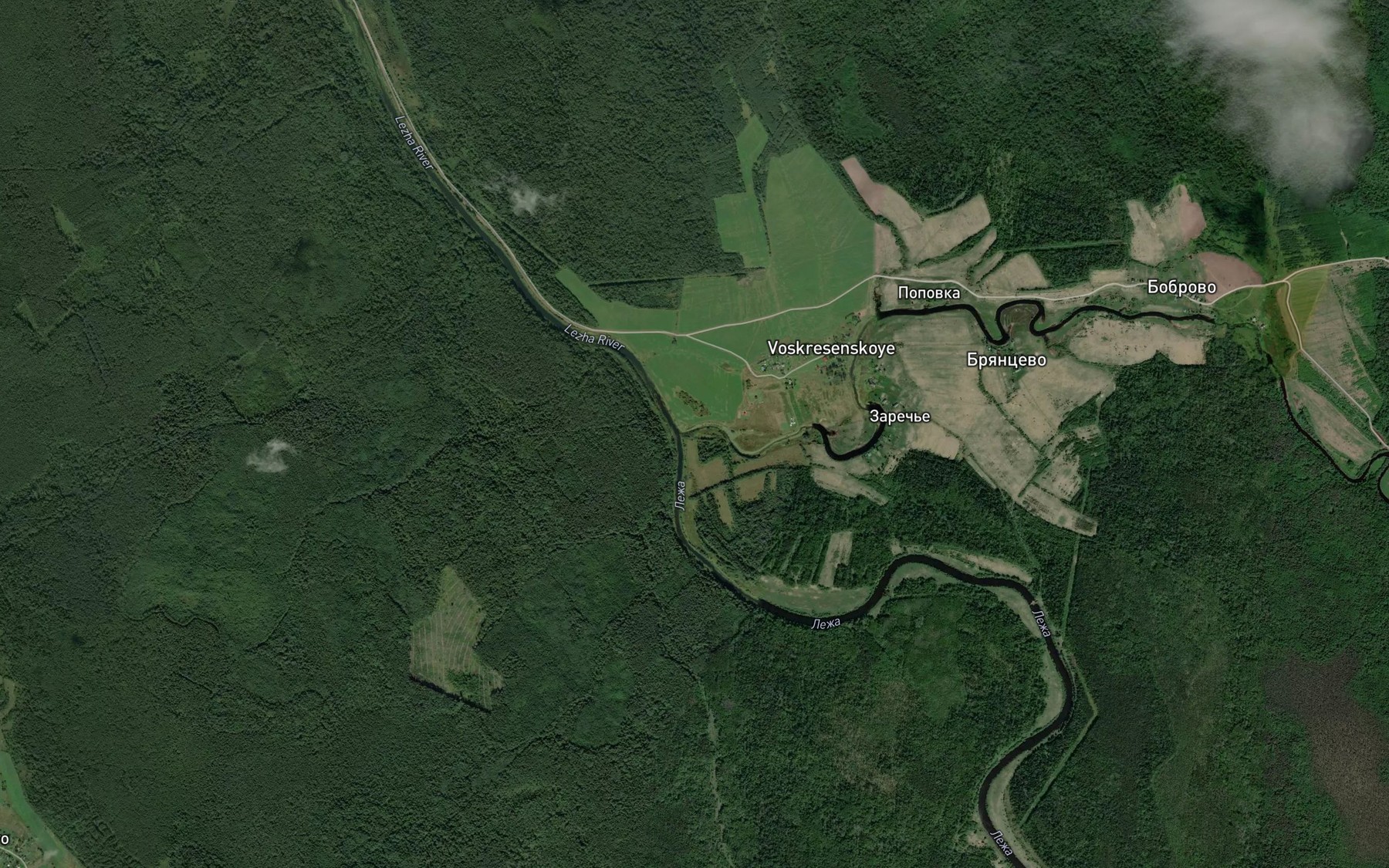 Satellite map of the Velikaya