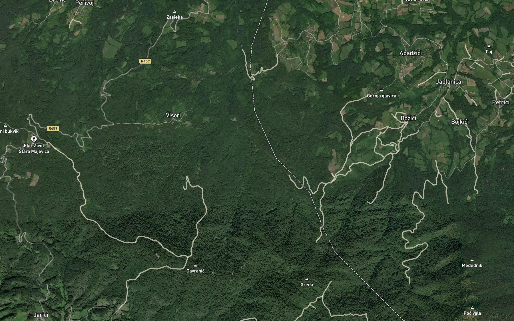Satellite map of the Jelic
