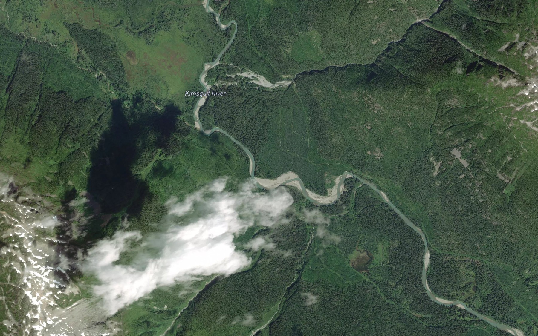 Satellite map of the Salahagen Creek