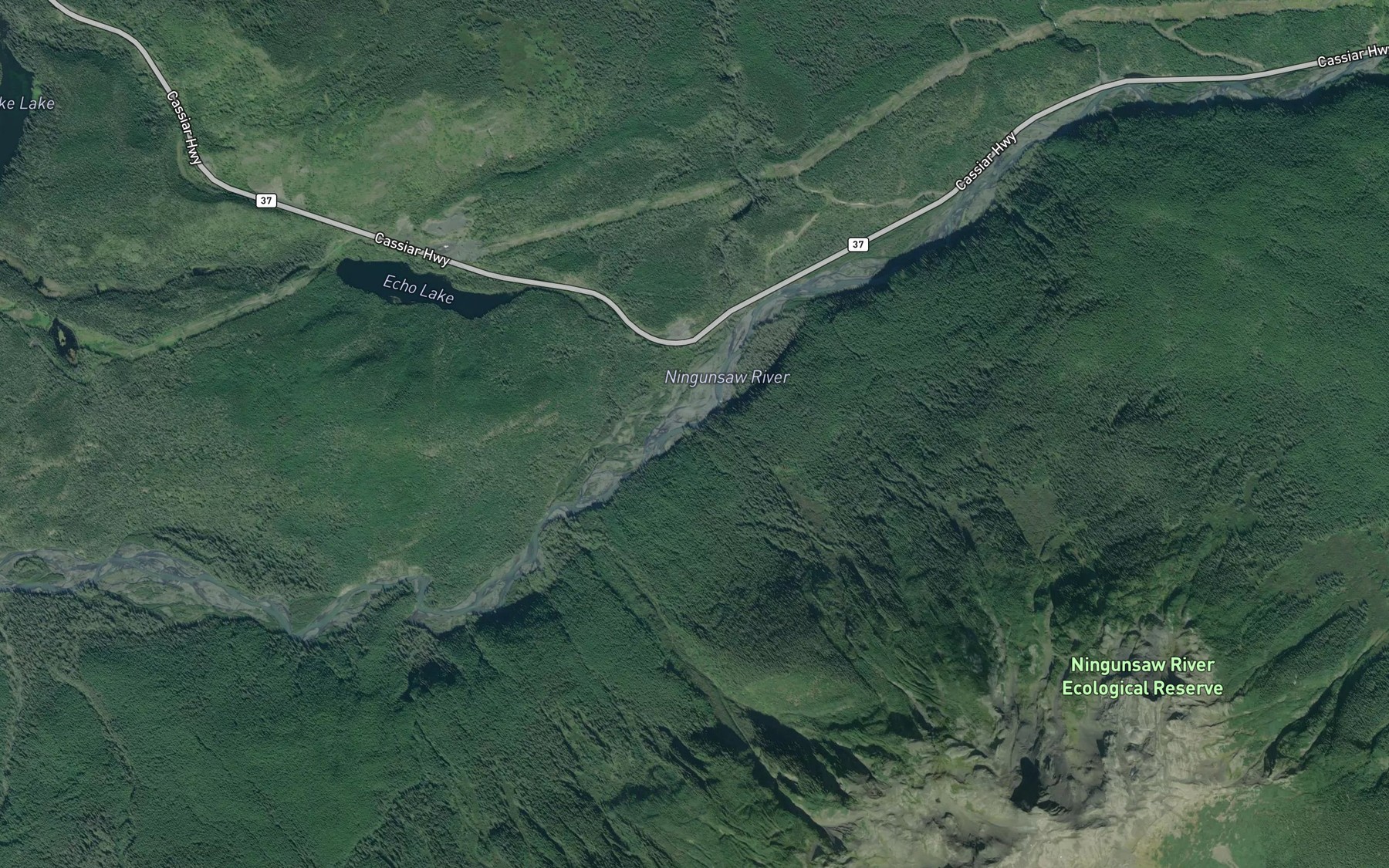Satellite map of the Ogilvie Creek