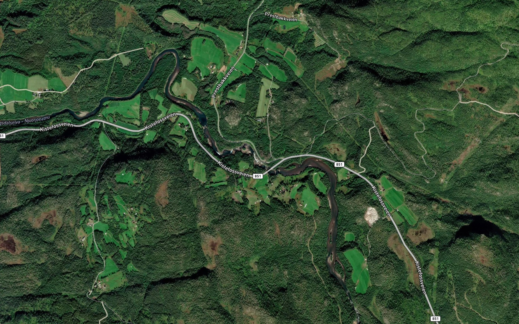 Satellite map of the Kistefossen