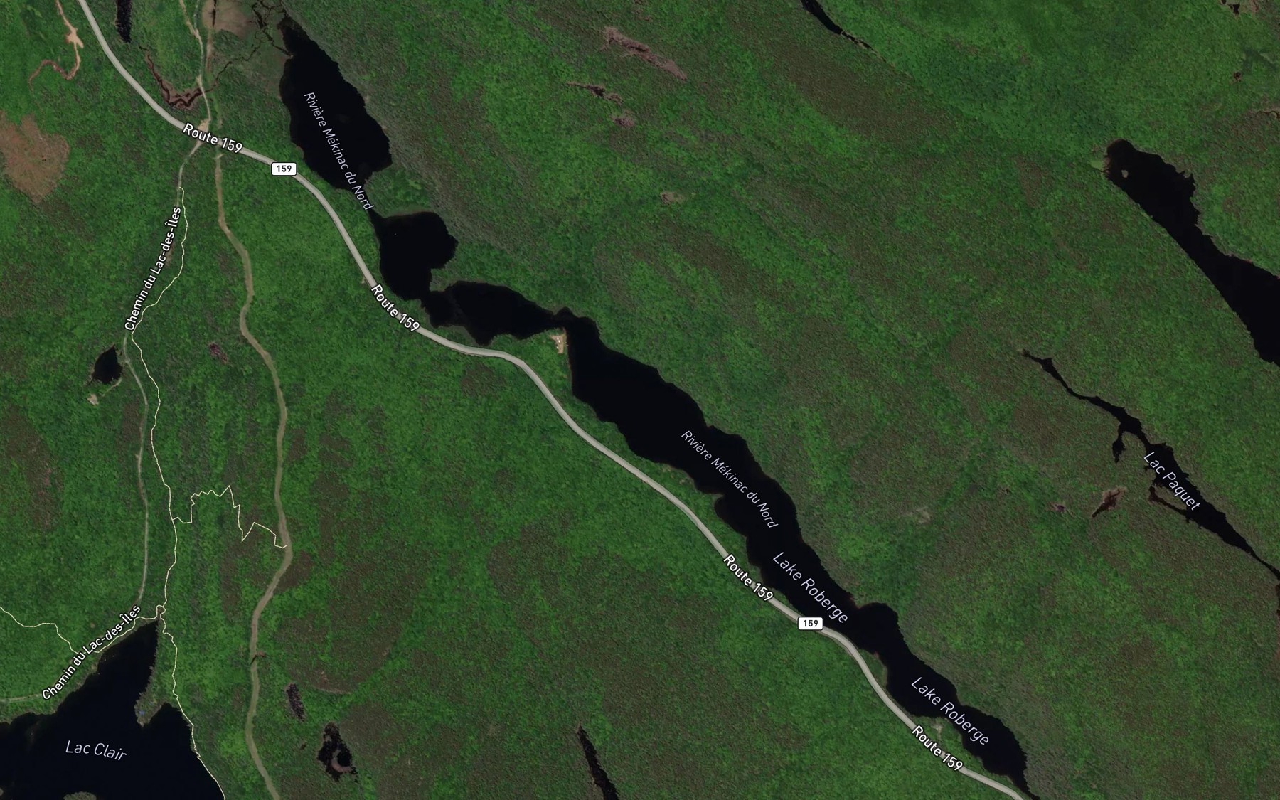 Satellite map of the Lac Roberge