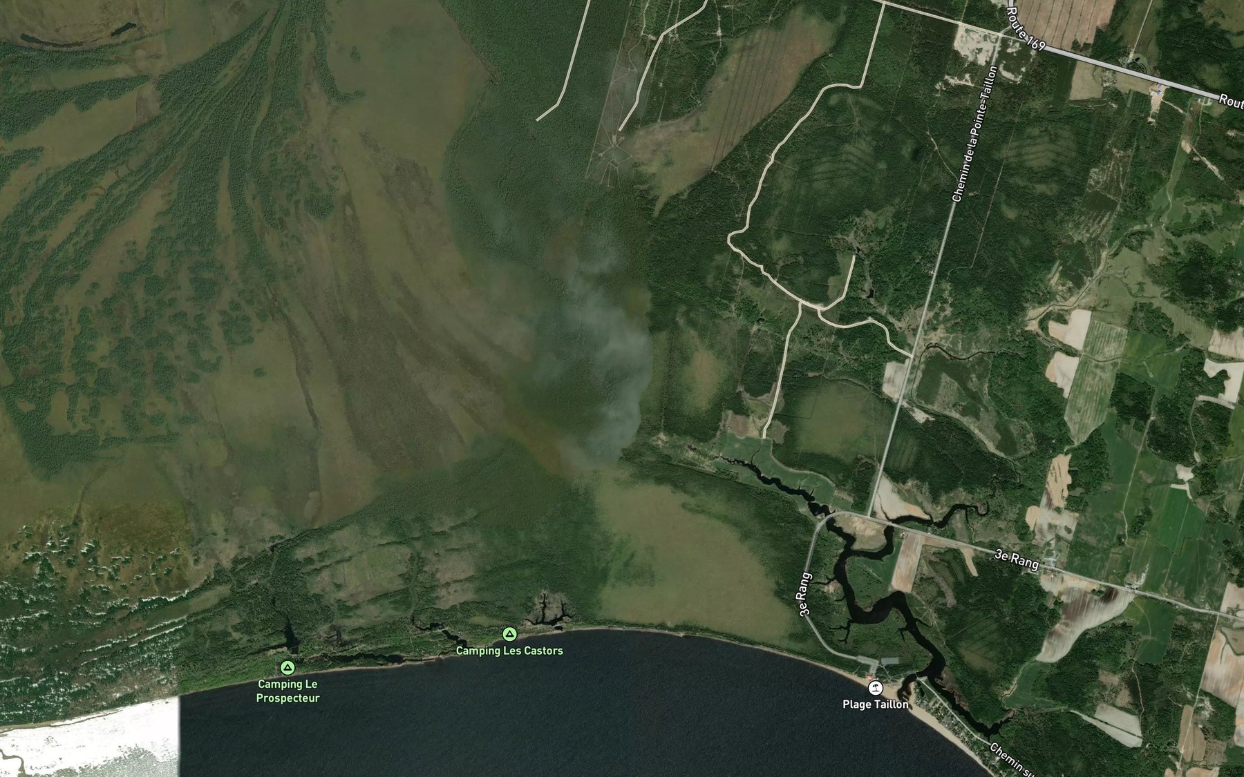 Satellite map of the Canal a Morin