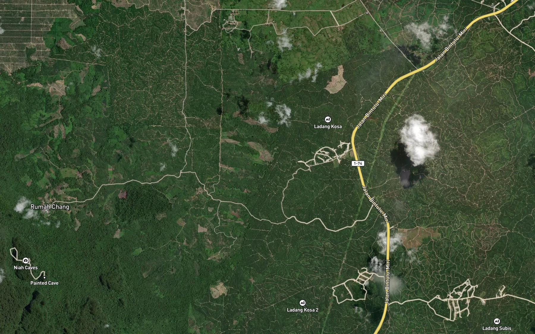 Satellite map of the Sungai Kabalang