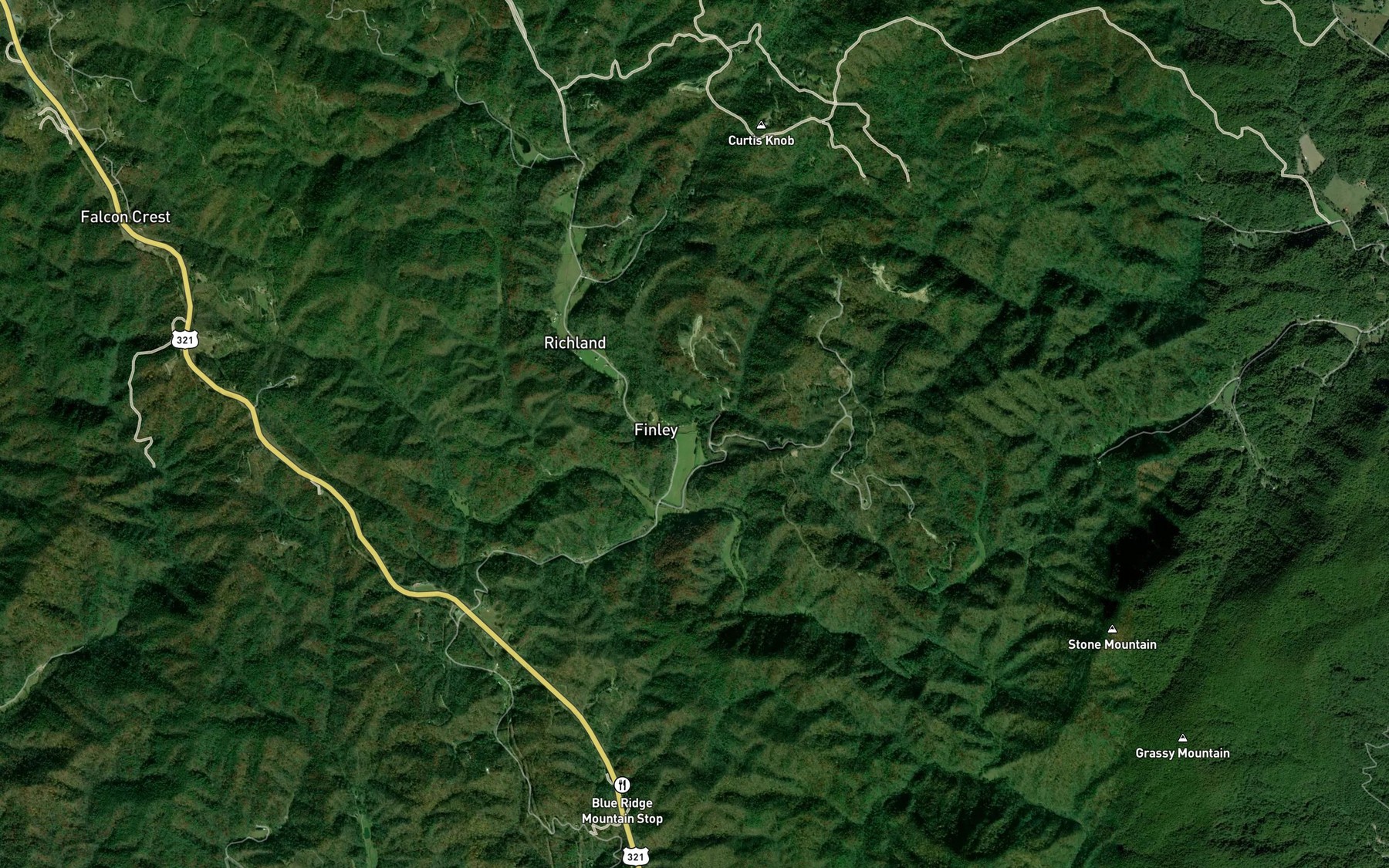 Satellite map of the Orchard Branch