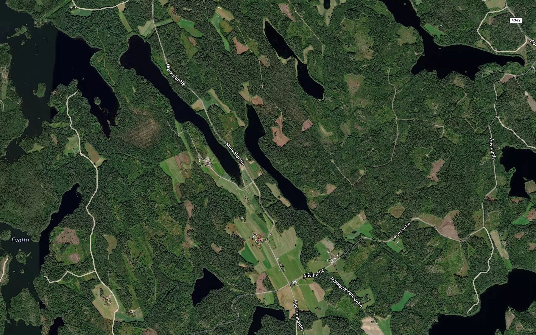 Satellite map of the Asonen