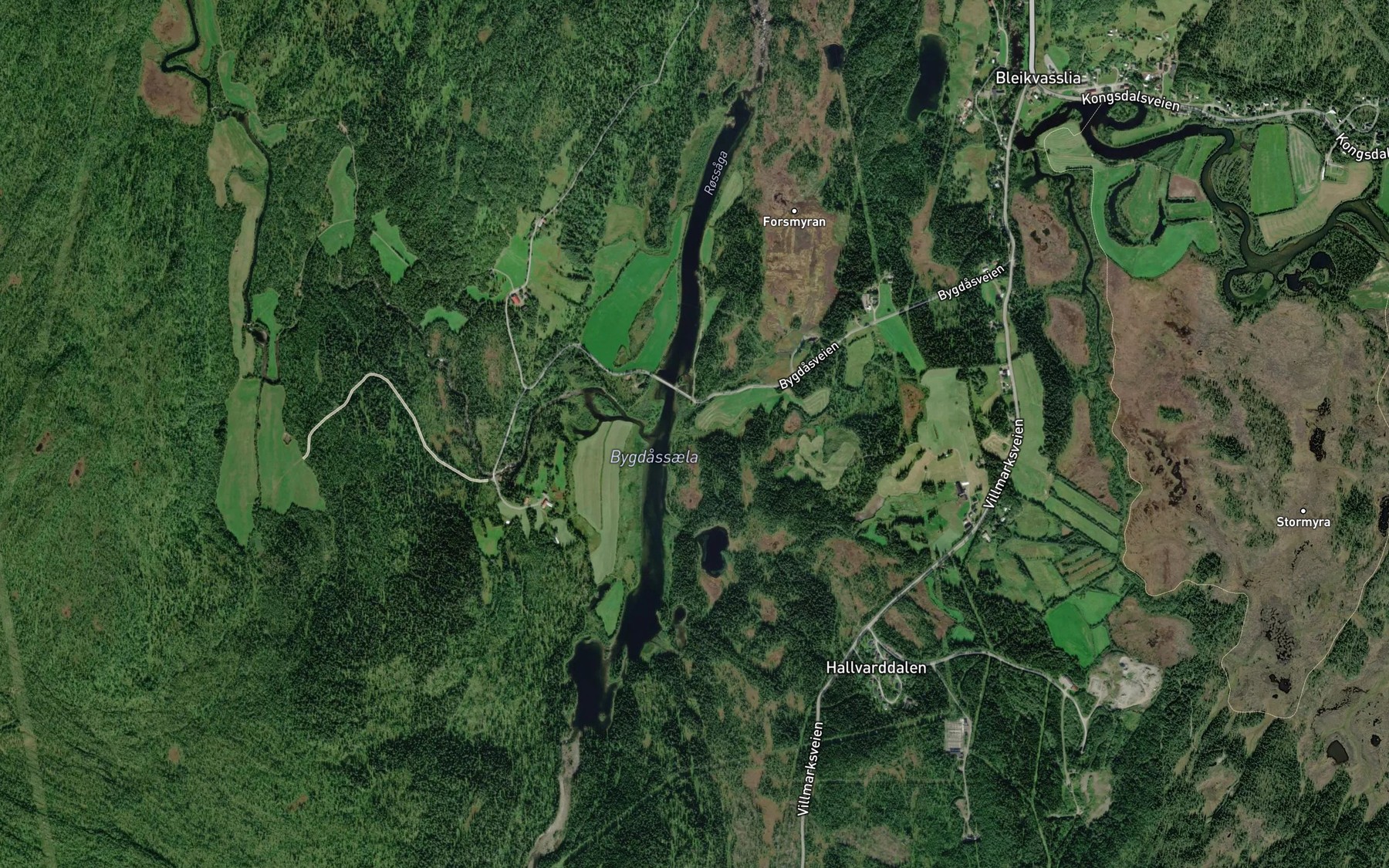 Satellite map of the Kongsdalaven