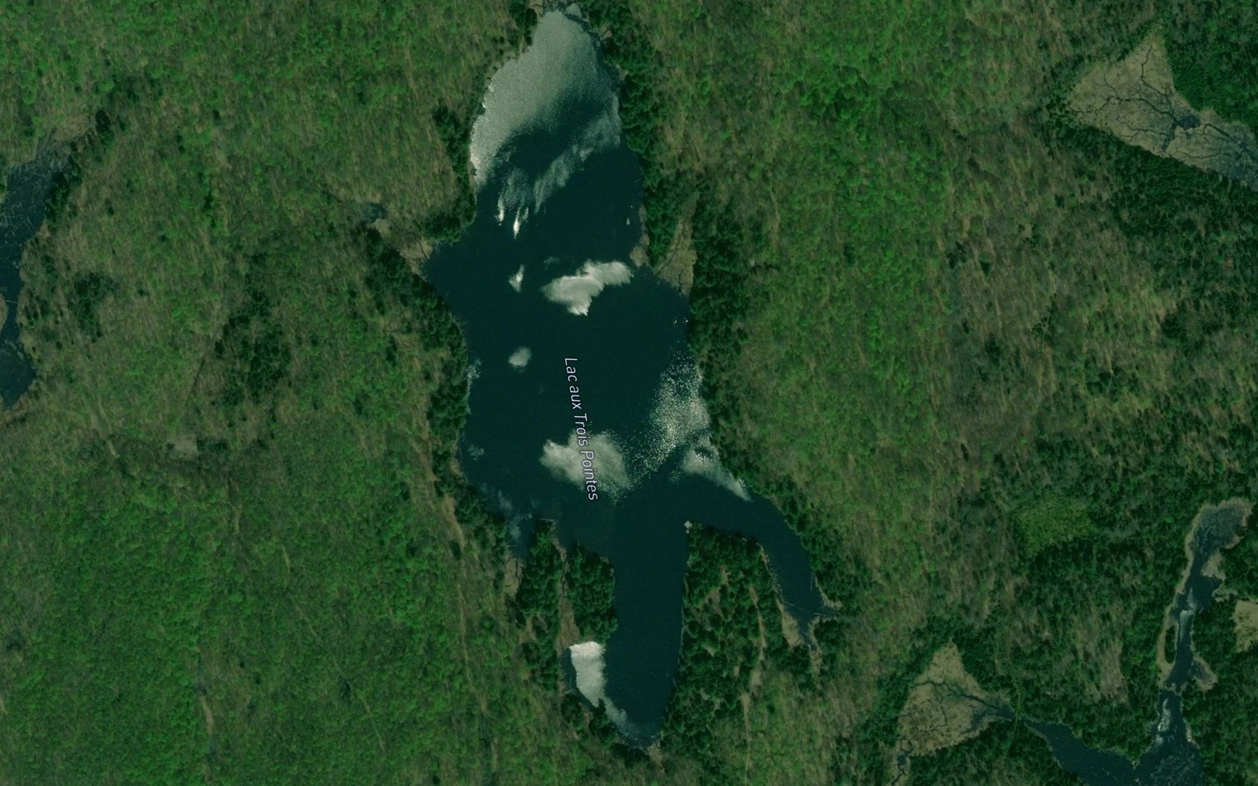 Satellite map of the Lac aux Trois Pointes