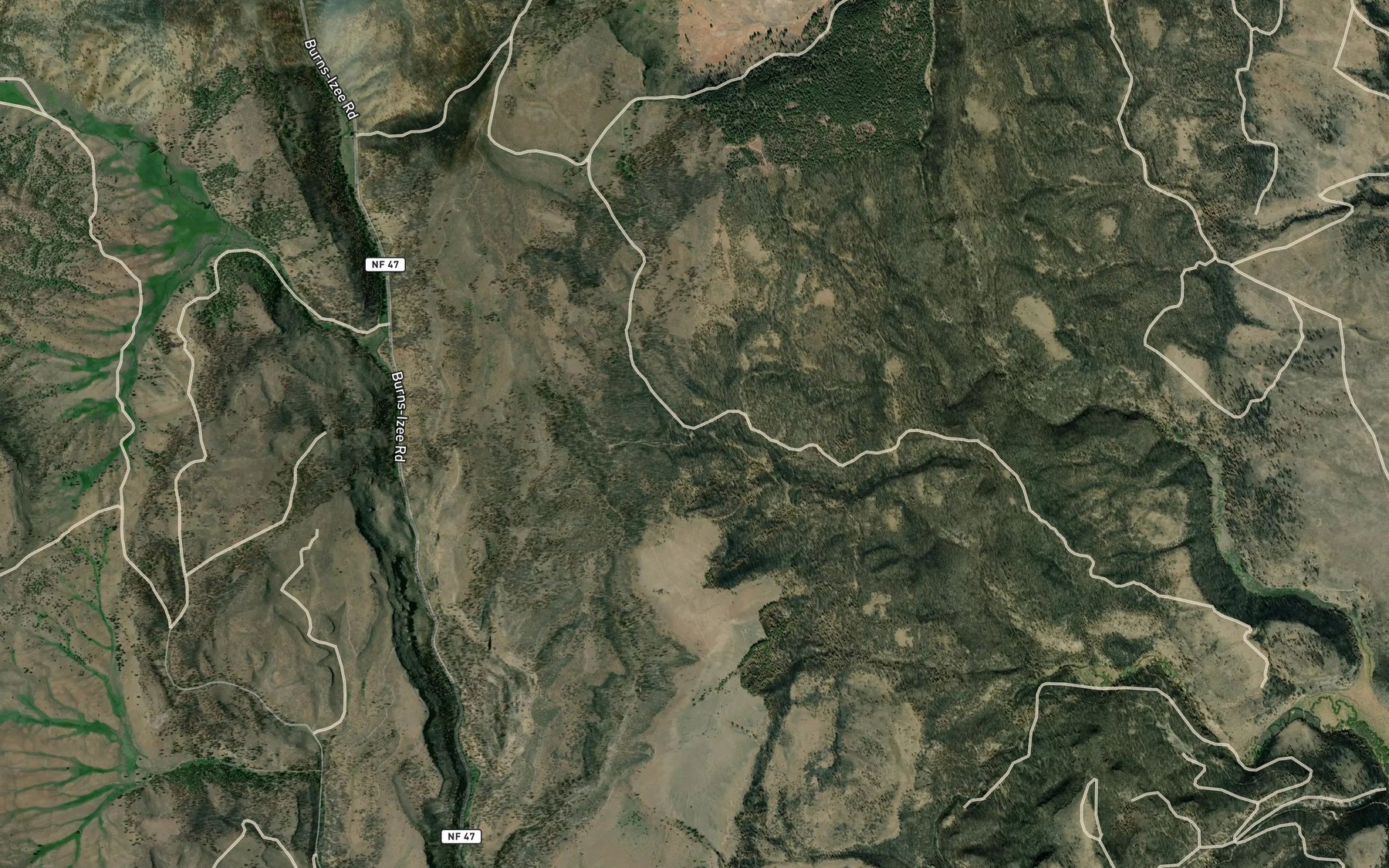 Satellite map of the West Fork Reservoir